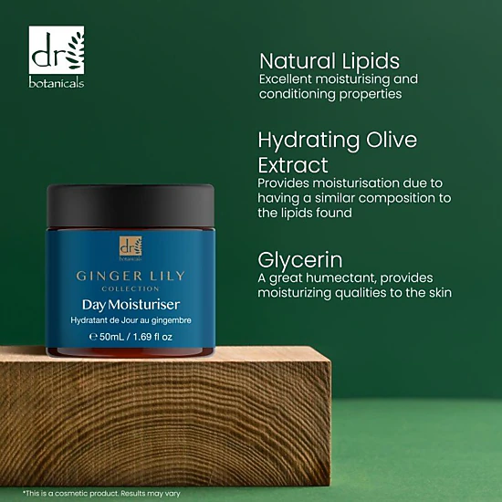 Dr Botanicals Gingerlily Day Moisturiser 50ml - Hydrating Brightening Day Cream