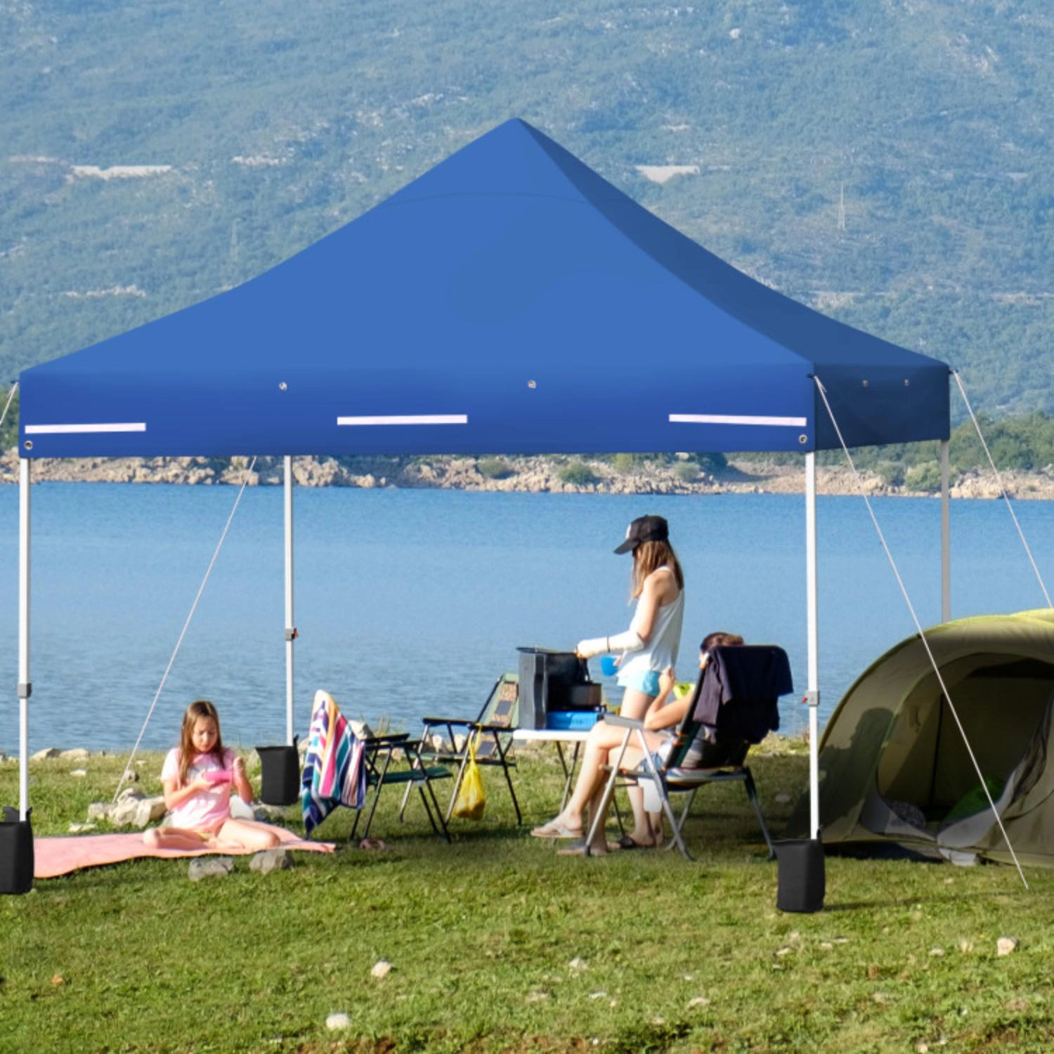 Hivvago 10 x Feet Pop up Gazebo with 4 Height and Adjust Folding Awning-Gray