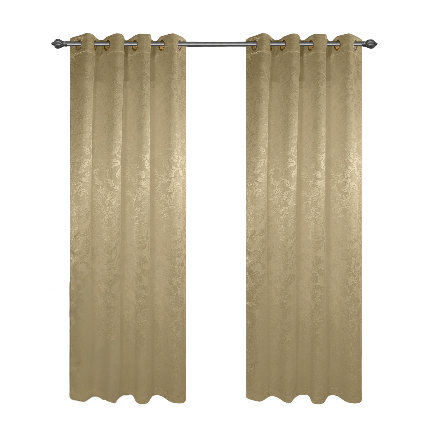 Olivia Gray 100% Polyester 200 GSM Dyson Embossed Blackout Grommet Curtain Panel 54" x 84" Gold