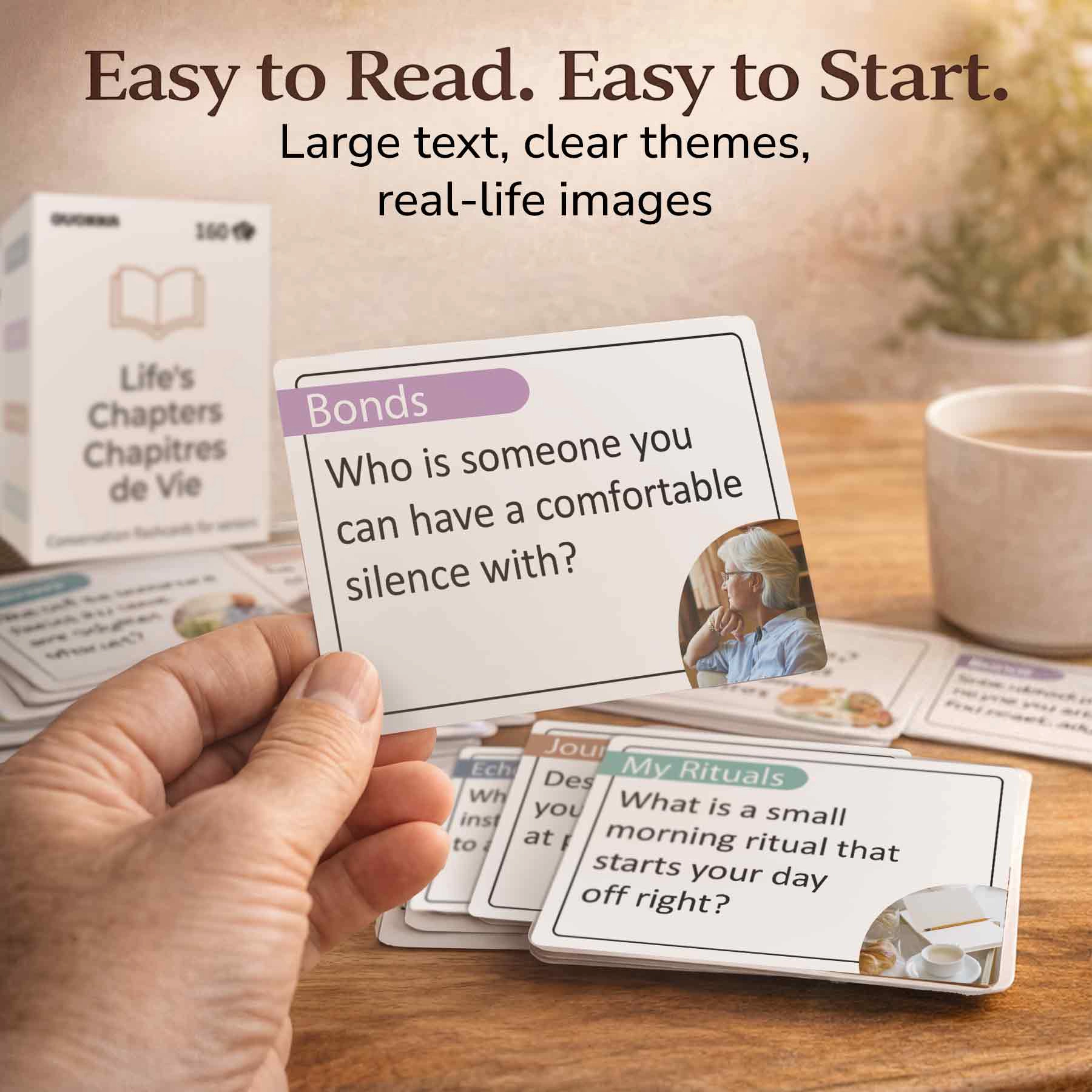 QUOKKA Memory & Conversation Cards for Seniors – Phrase Matching Discussion Activity