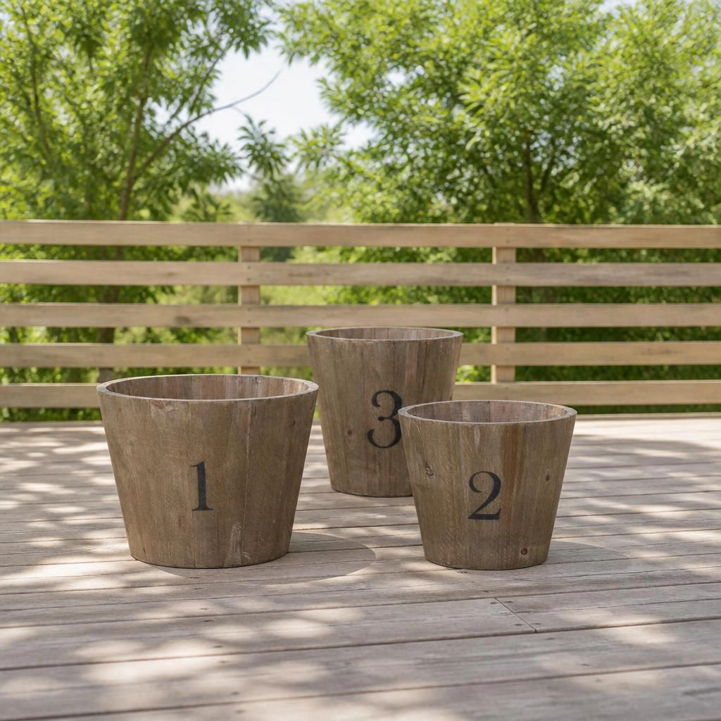WOW PIONEER Solid Wood Garden Planter for Patio Backyard Porch Balcony Yard Entryway