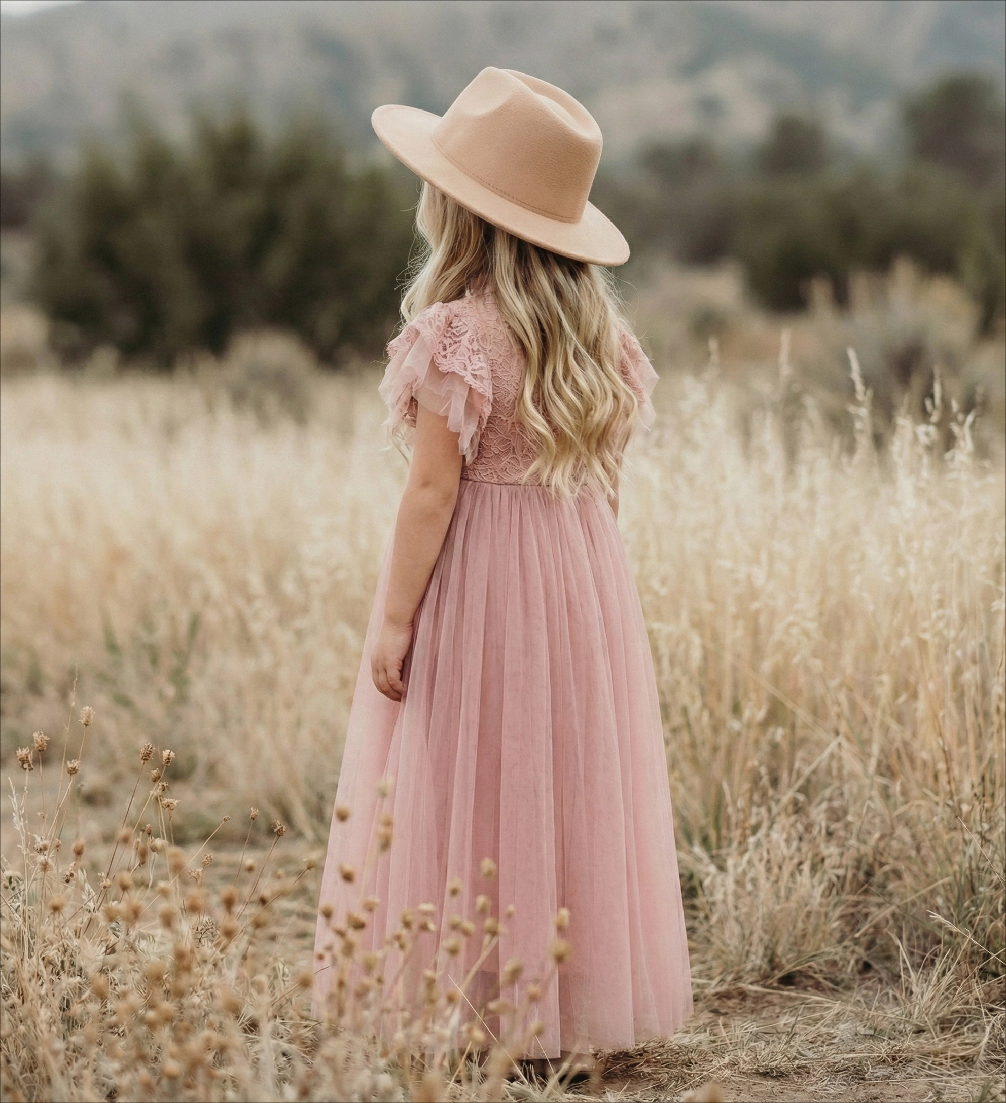 2Bunnies Girls' 2T-10Y Iris Floral Lace Tulle Flower Girl Dress