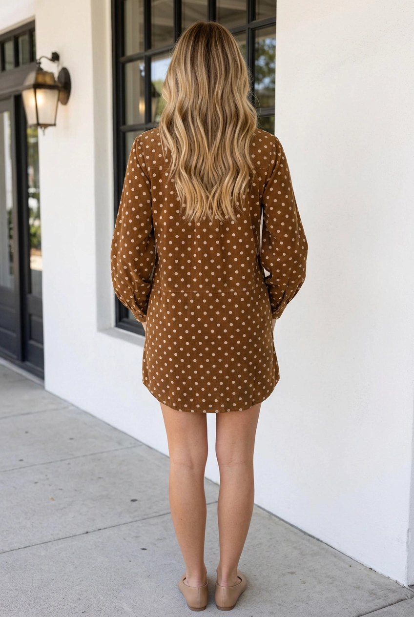 Threaded Pear Women's Zuri Long Sleeve Shift Dress