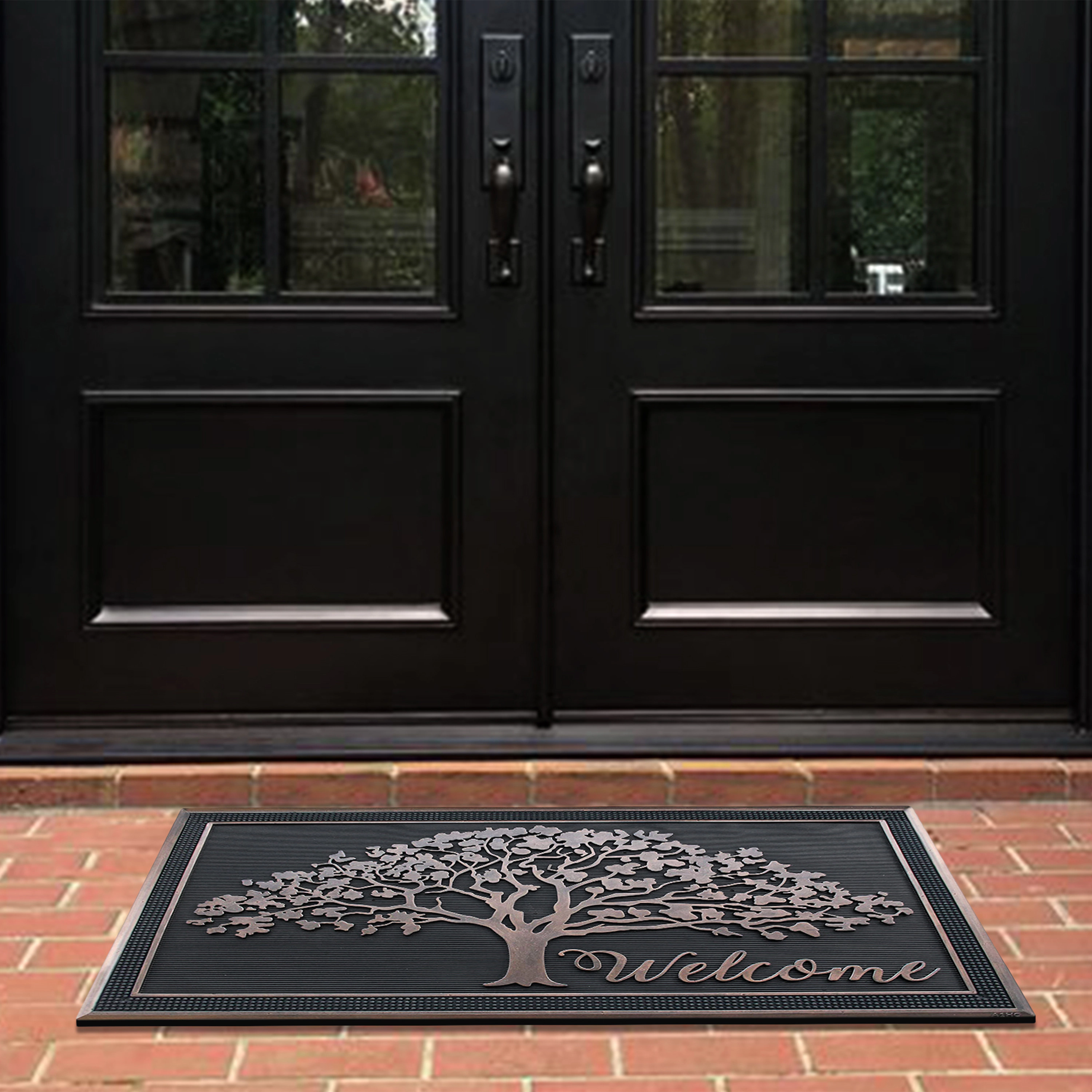 A1HC Rubber Door Mat 48x30 Inches Heavy Duty Non-Slip Low-Profile