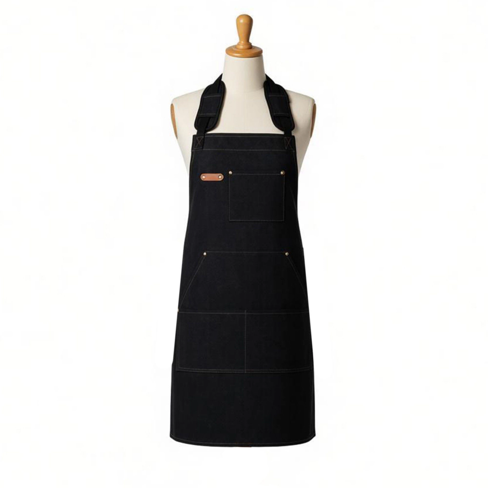Alilang Unisex Cotton Kitchen Apron with Cross Back Straps Minimalist Utility for Cooking Baking Craft Gardening