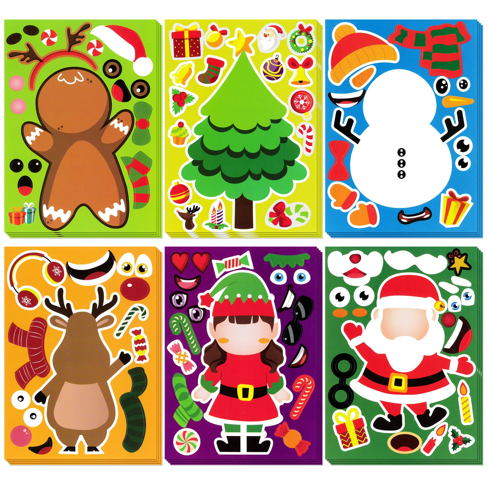 Wrapables Make Your Own Christmas Stickers, Holiday Crafts and Activities, Party Favors (24 Sheets), Christmas