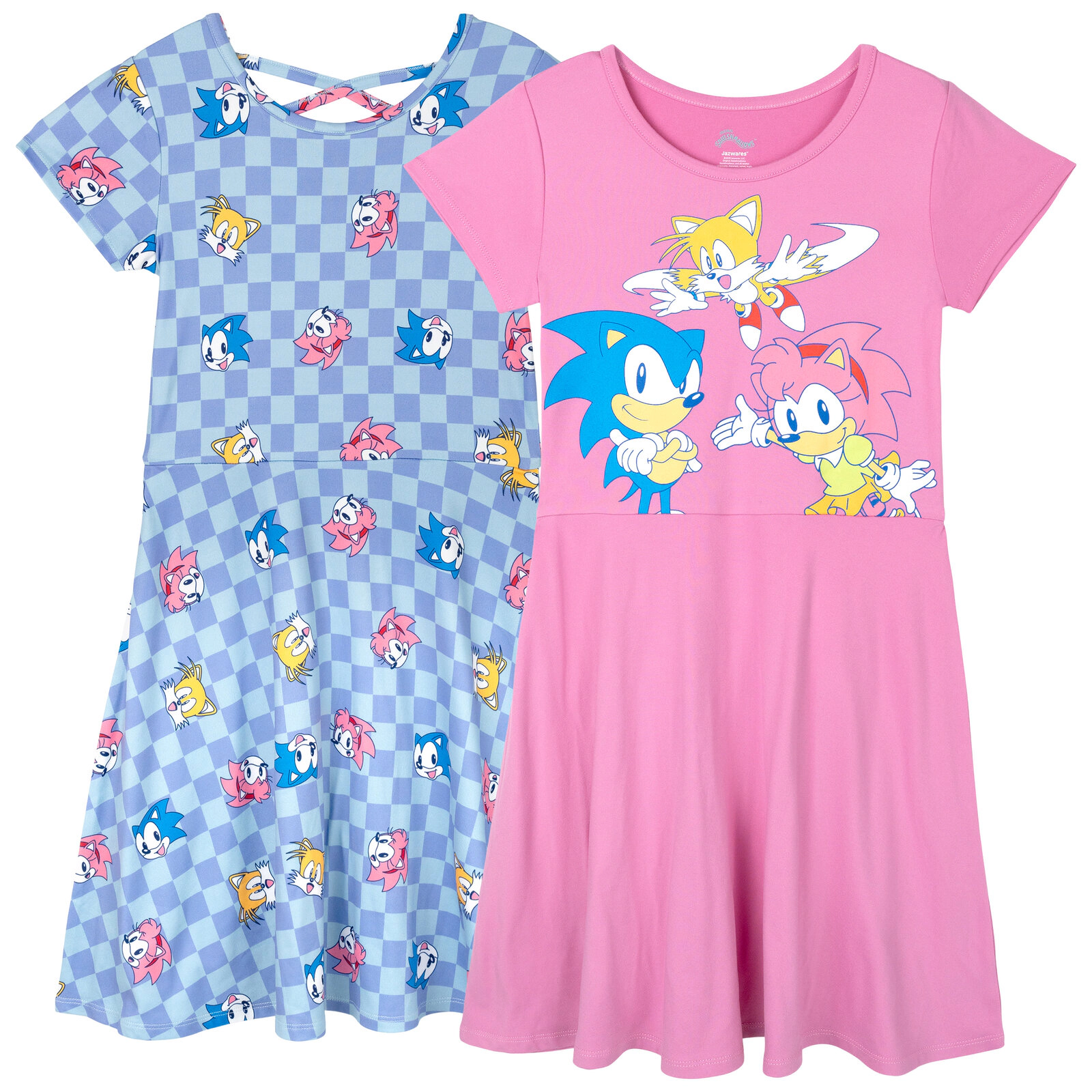 SEGA Sonic the Hedgehog Girls' 2-Pack Skater Dresses