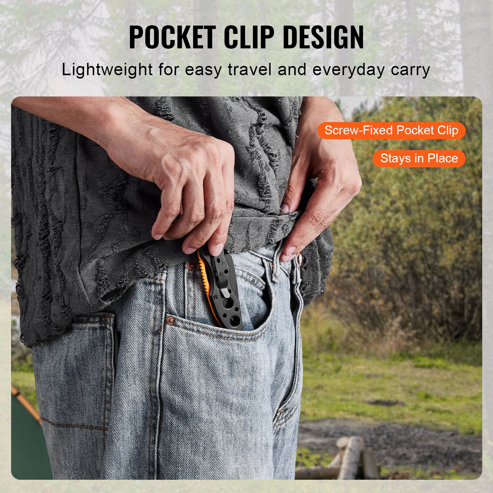 HONGGE Folding Pocket Knife, Small EDC Knife with Clip, Sharp Camping Survival Hiking