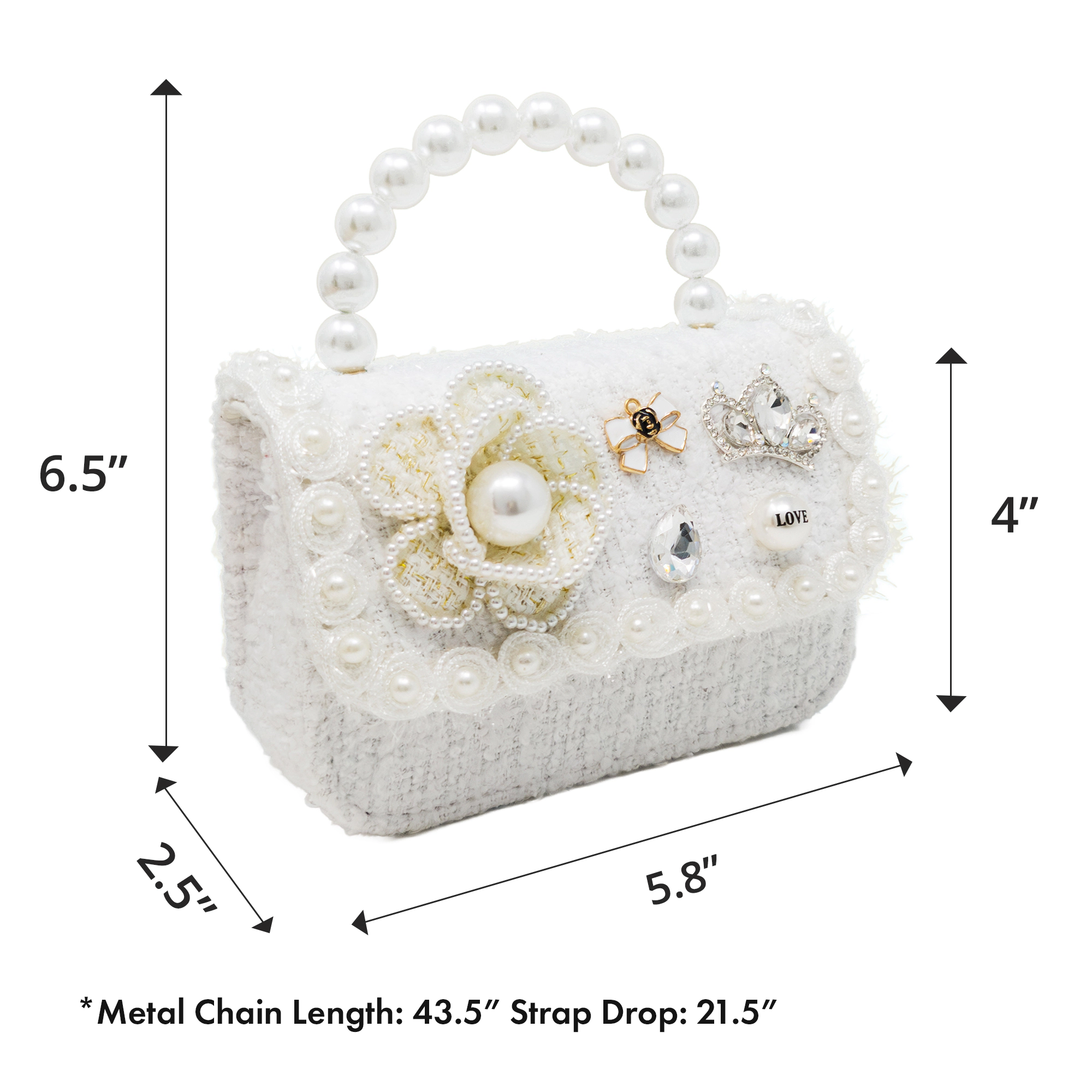 Puttisu Kids Royal Camellia Tweed Handbag