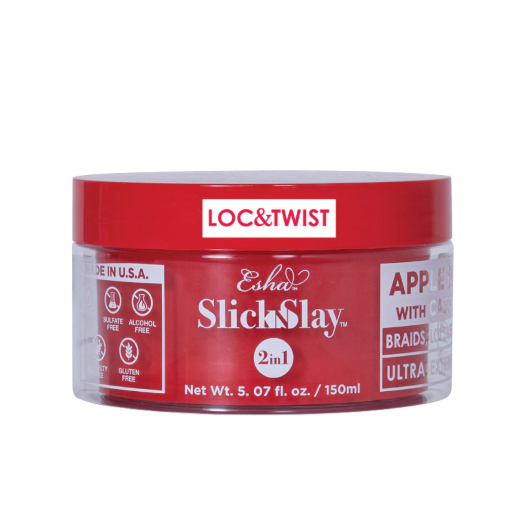 Esha Unisex Styling Gel Slick N Slay 2-IN-1 Braid & Edge Gel Apple Scent with Castor Oil