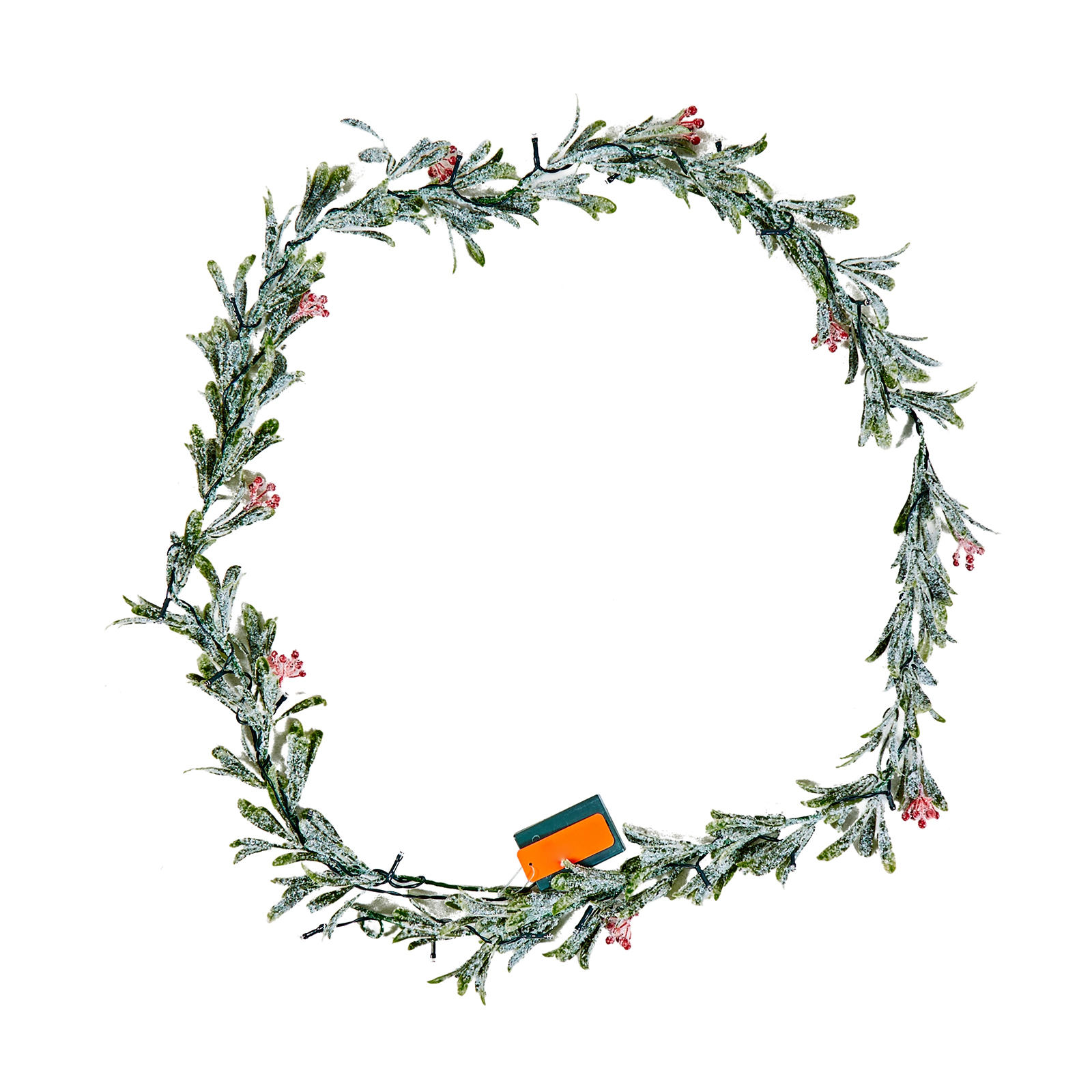 HONGGE Christmas Garland Realistic Greenery Decorated with Vines Olive Leaves and Berries Evergreen Faux Garlands with