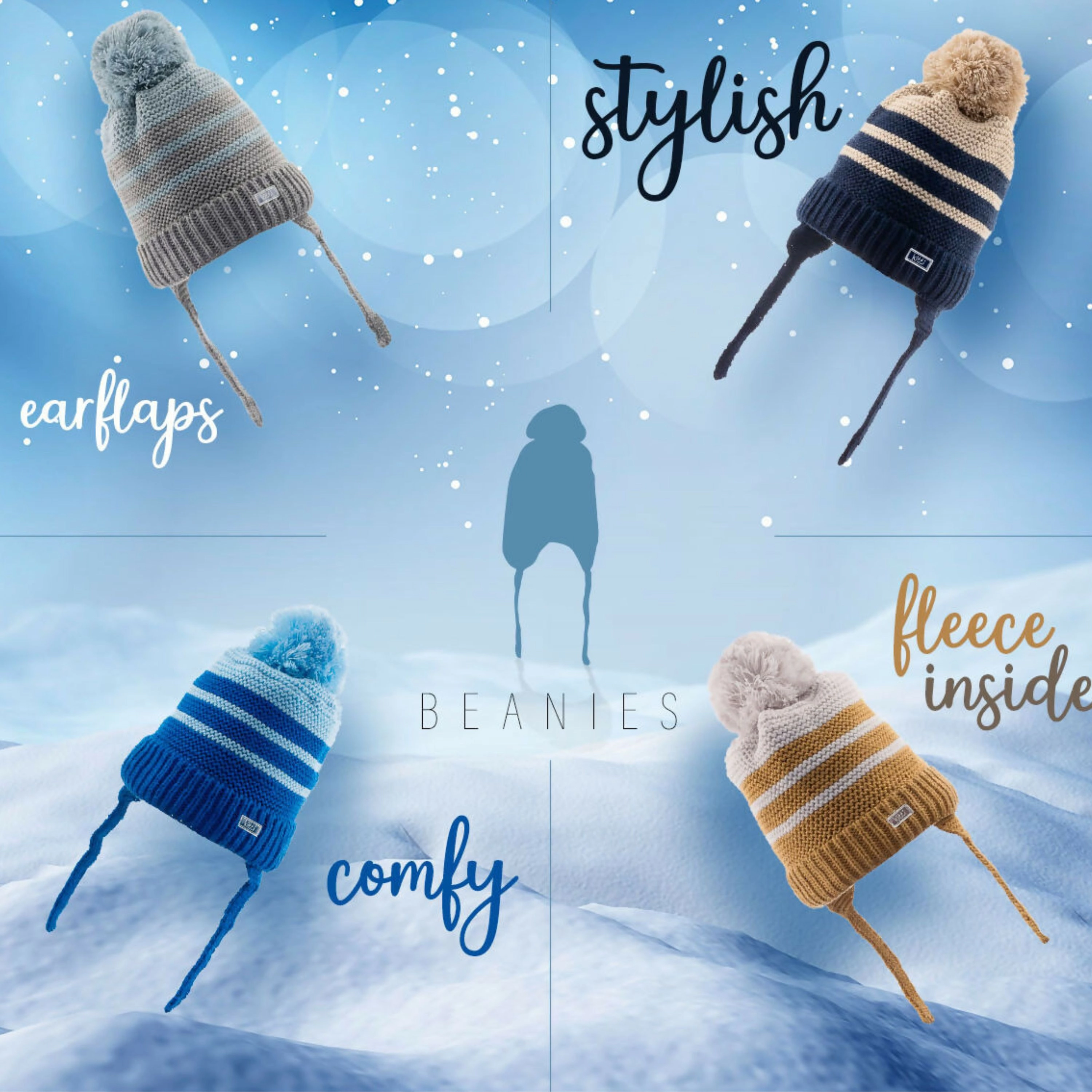 Wear Sierra Infant Boys' Knitted Winter Beanie With Earflaps