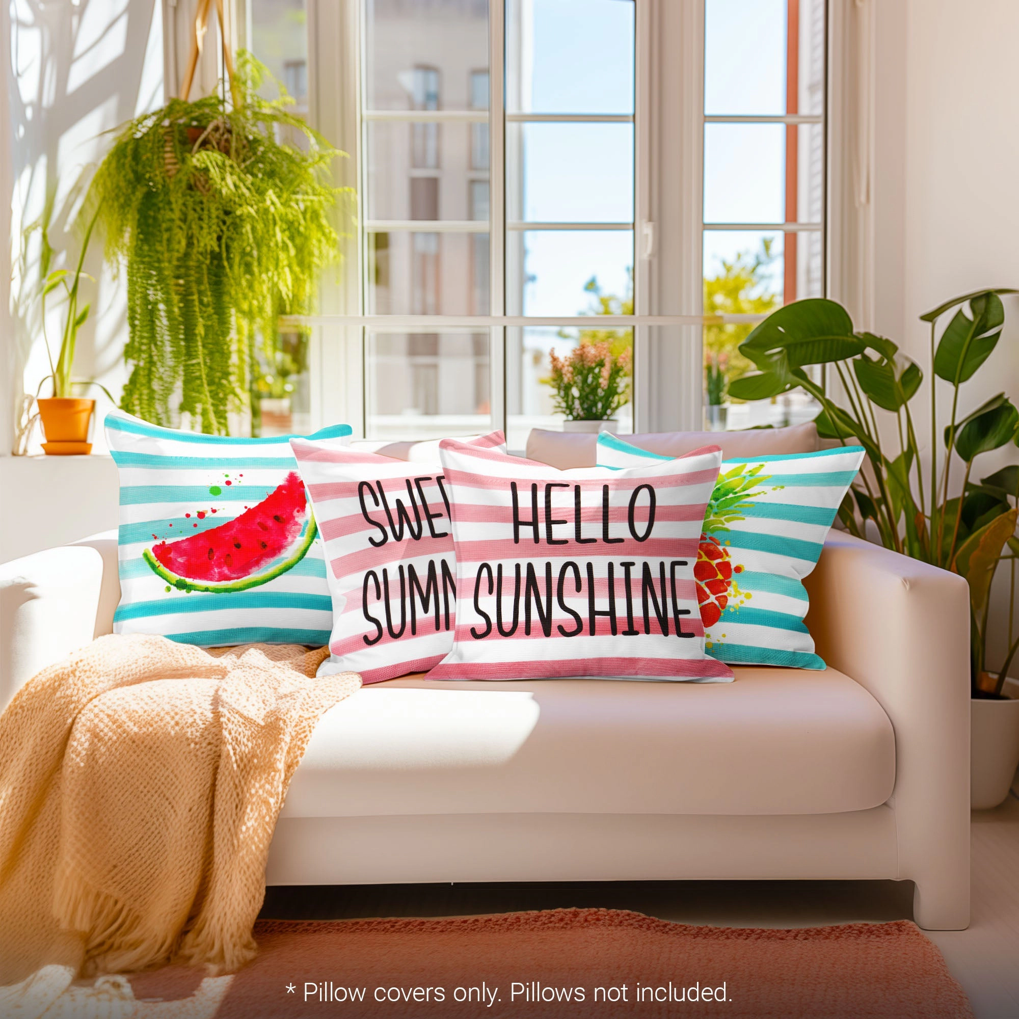 G128 Summer Pineapple Watermelon Decorative Throw Pillow Covers