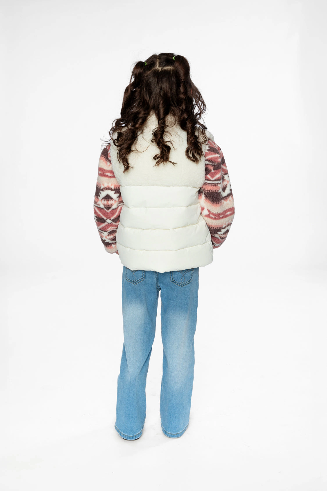 Deux par Girls Sherpa and Quilted Sleeveless Mid-Season Vest