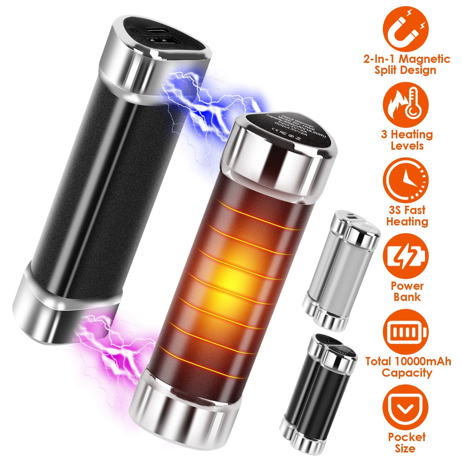 GBruno 2-in-1 Magnetic Hand Warmers Power Bank