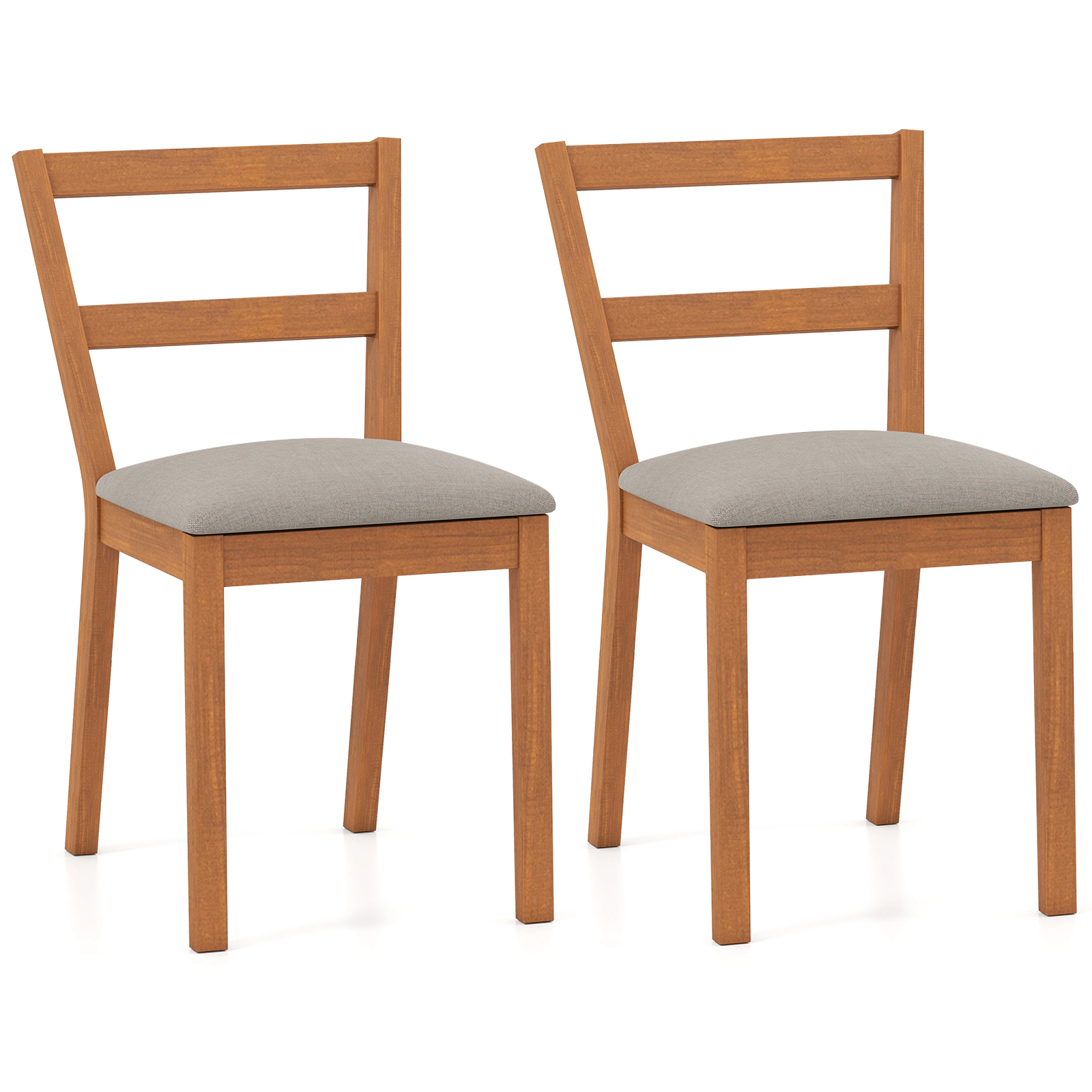 LJG Wooden Dining Chair Set of 2 Farmhouse Kitchen Chair with Upholstered Seat