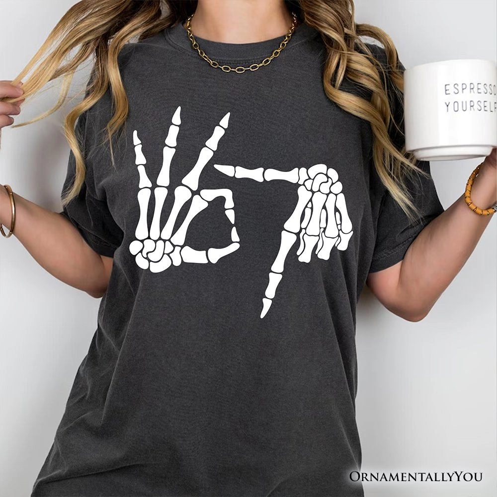 OrnamentallyYou Unisex Skeleton Hands "67" Funny Meme T-Shirt