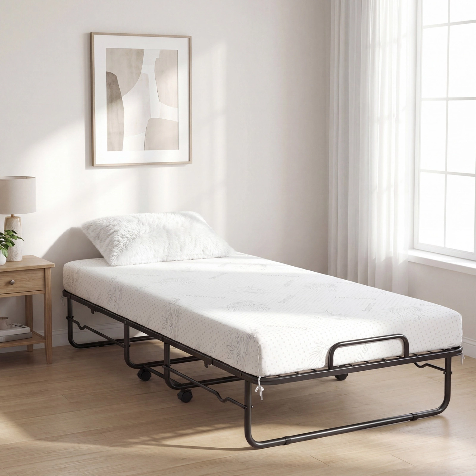 SUGIFT Twin Folding Bed, 5-in Gel Memory Foam Mattress, 485-lb Capacity, Black