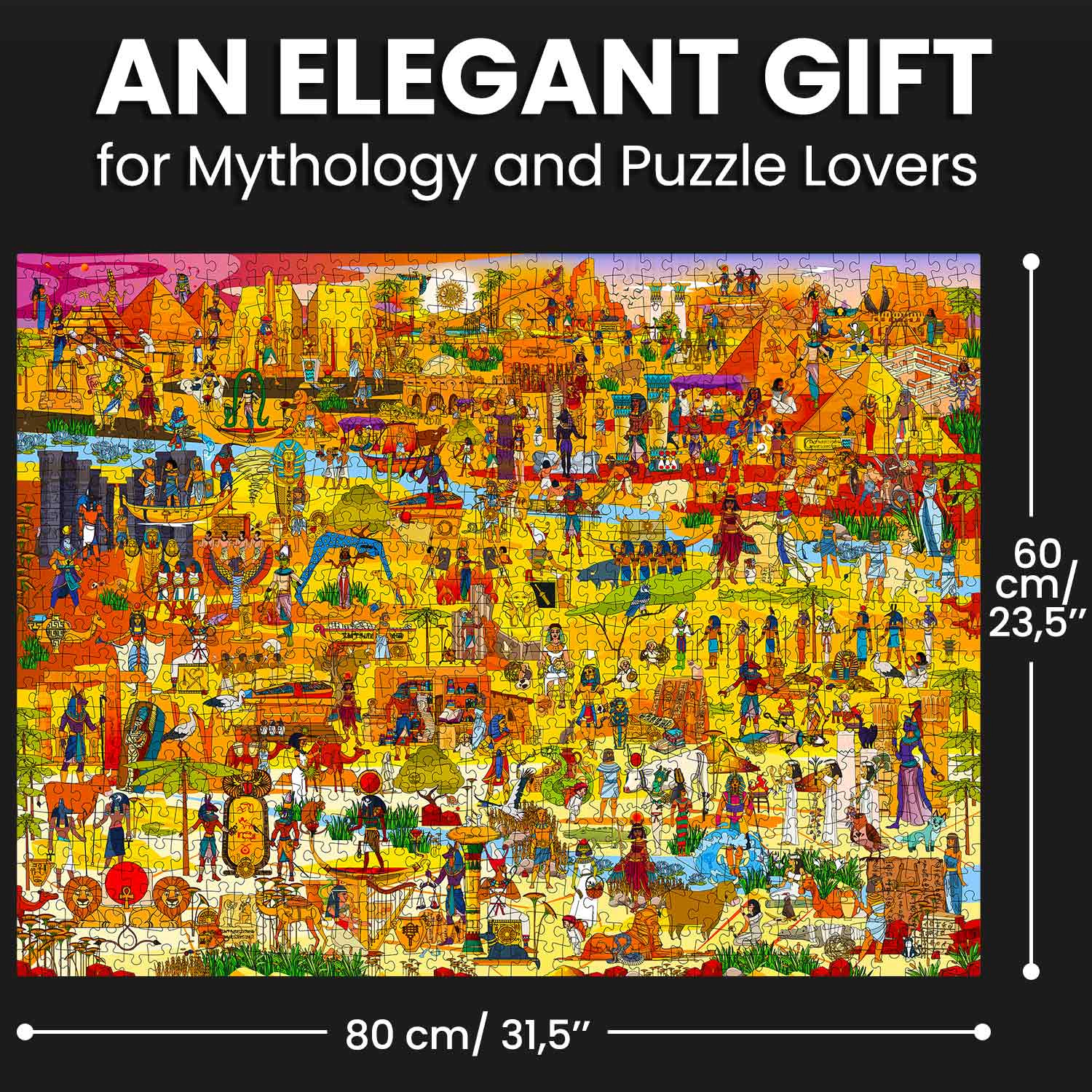 QUOKKA 1000-Piece Jigsaw Puzzles for Adults – Egyptian Gods, Greek Gods and Norse Premium Box, Extra Fun Challenges