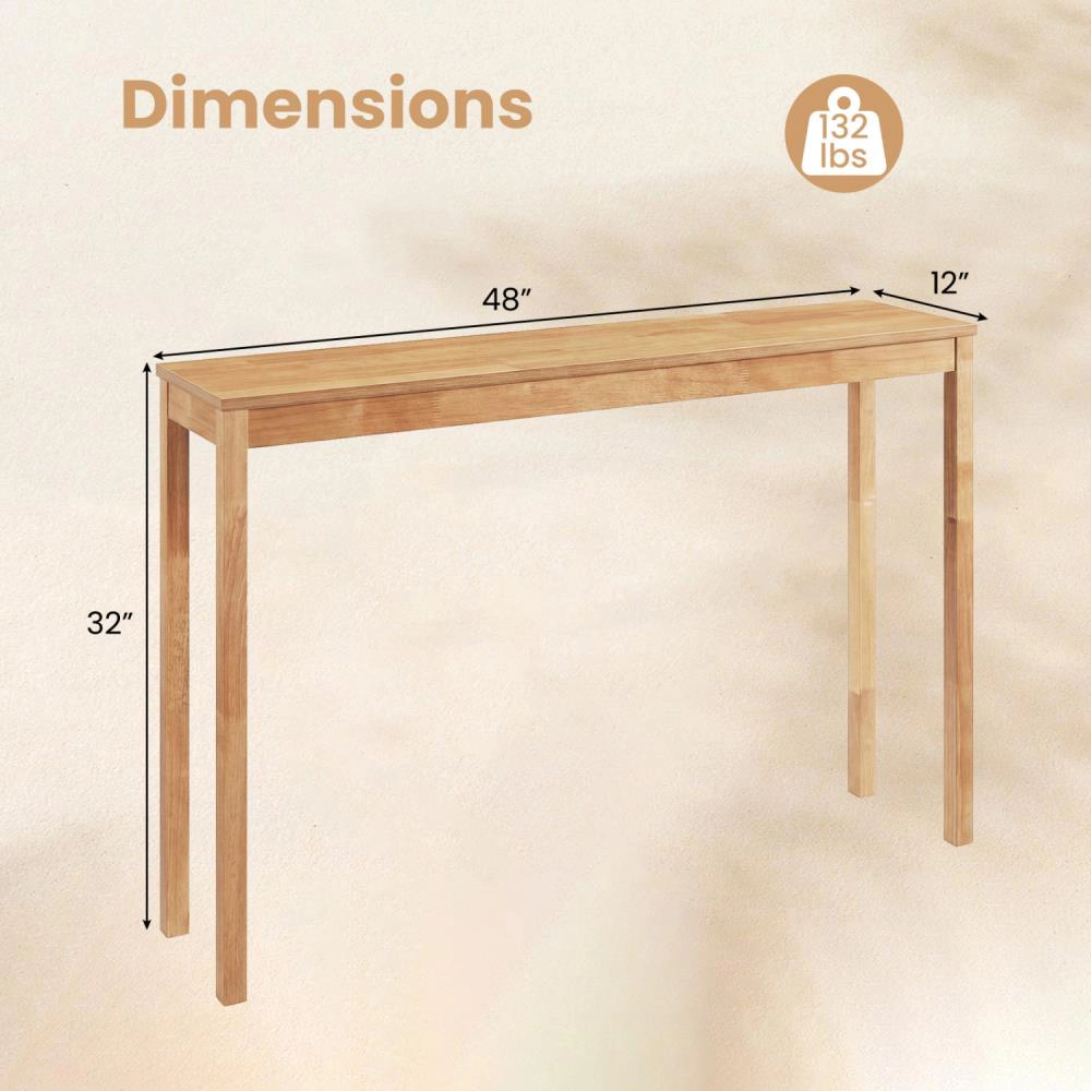 Hivvago Wooden Console Table Modern Farmhouse Sofa With Thickened Top
