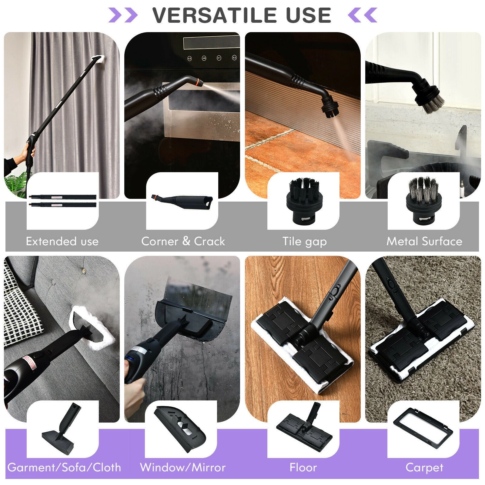 SlickBlue Portable Steam Cleaning Machine, Powerful Cleaner for Home & Car