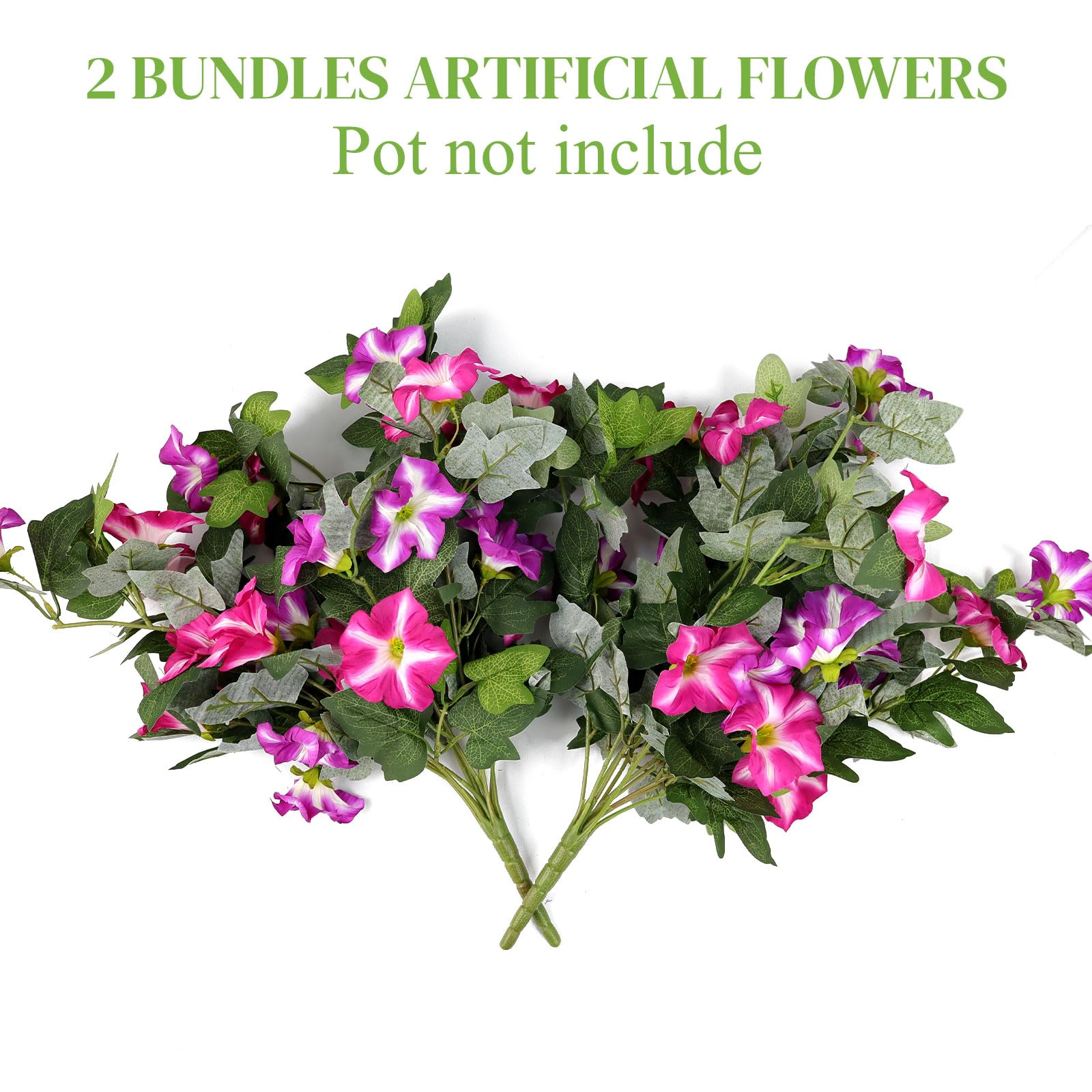 PUPWE Artificial Petunias Flowers Outdoor UV Resistant