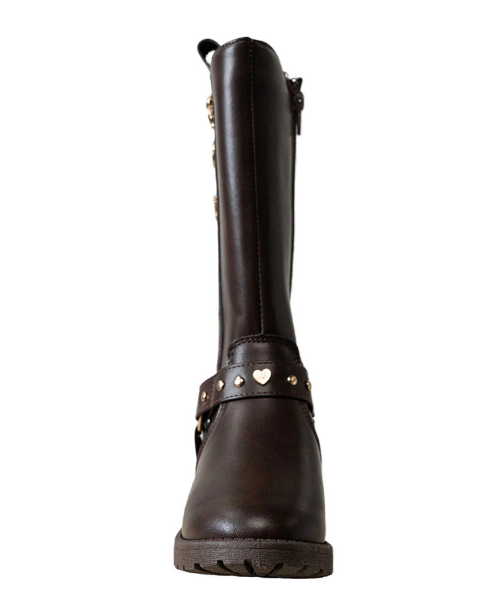 Bebe Girl's Rider Boot with Metallic Charms and Studs