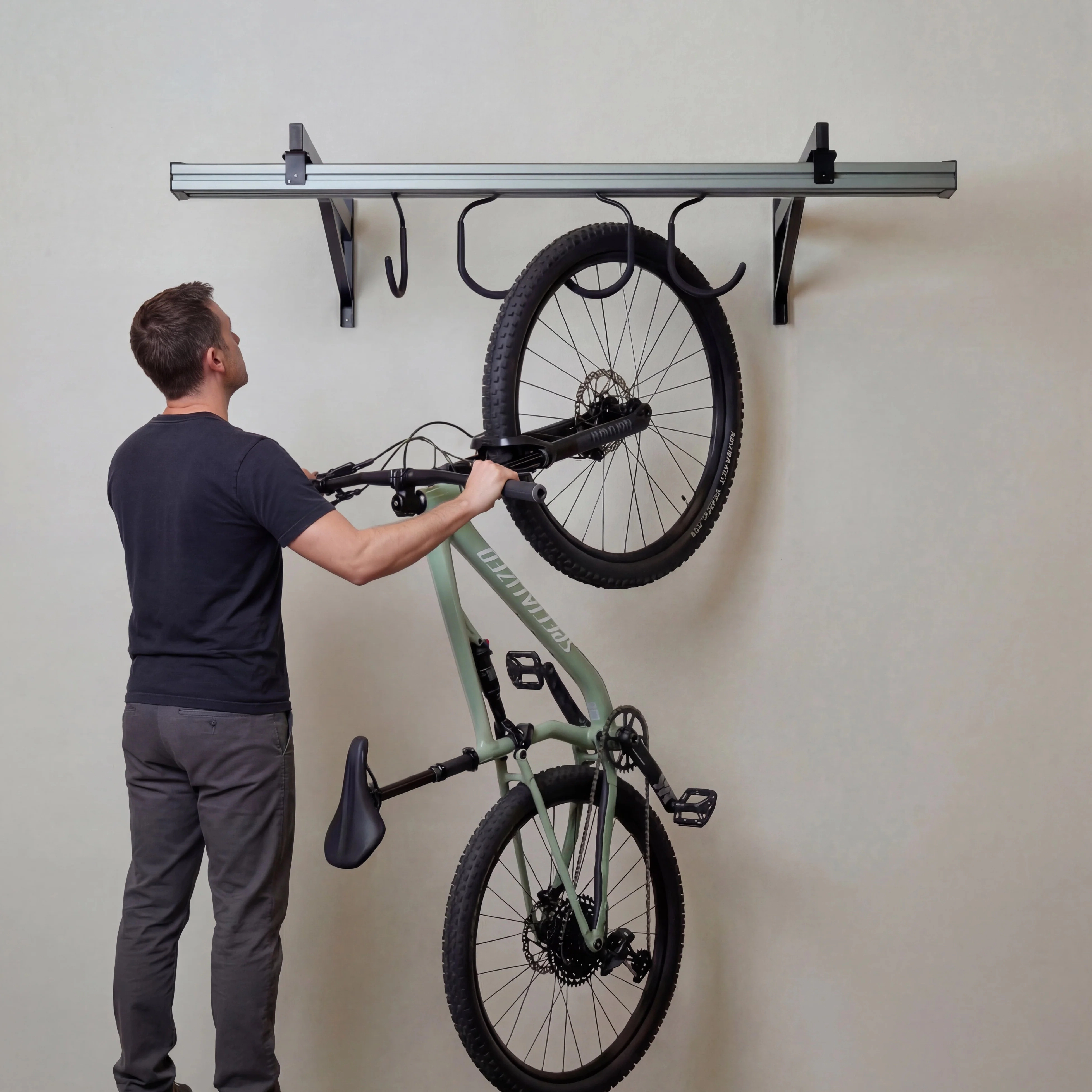 StoreYour CycleSlide Wall Mounted Bike Rack, Holds 1 to 4 Bikes