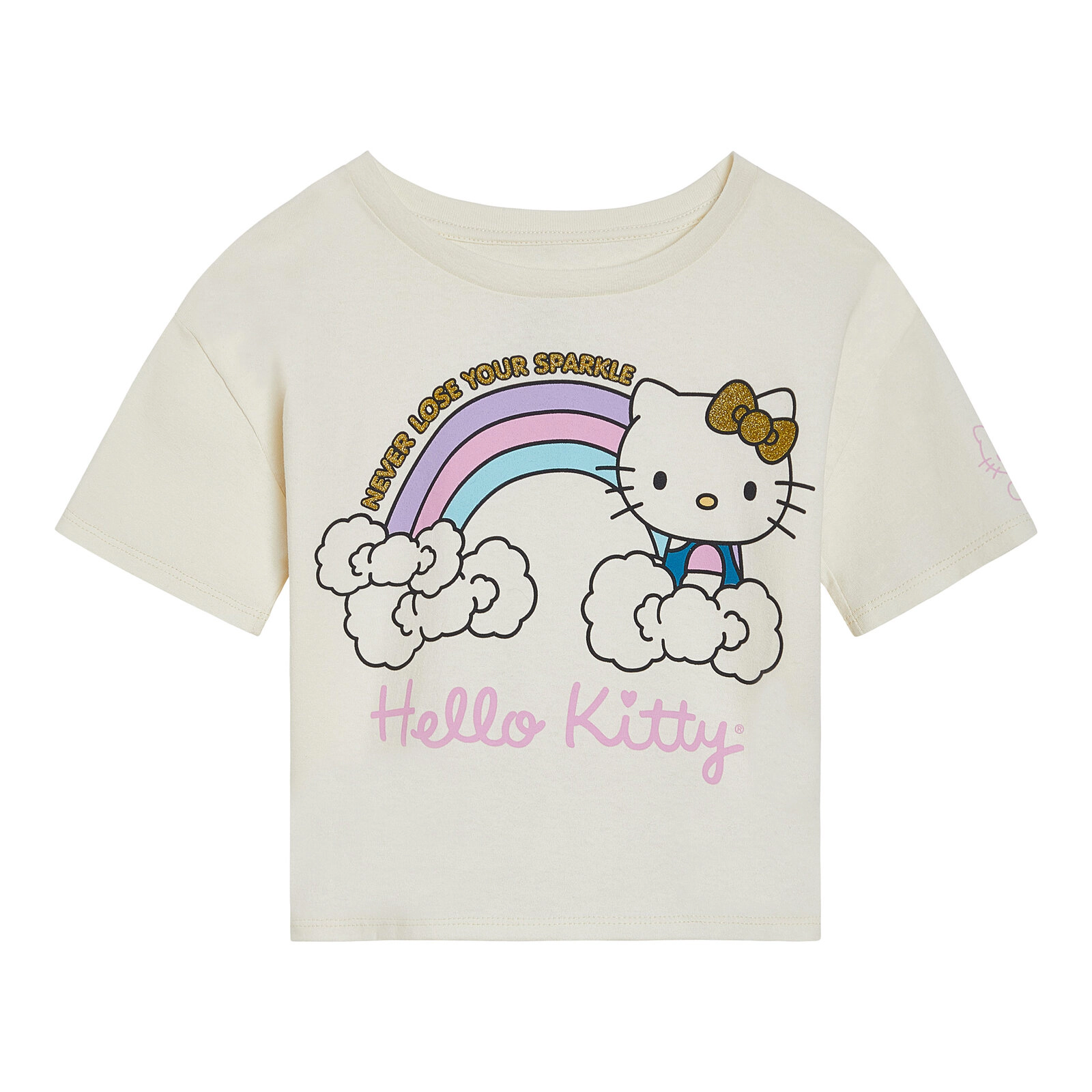 Hello Kitty Girls' Glitter Short Sleeve T-Shirt