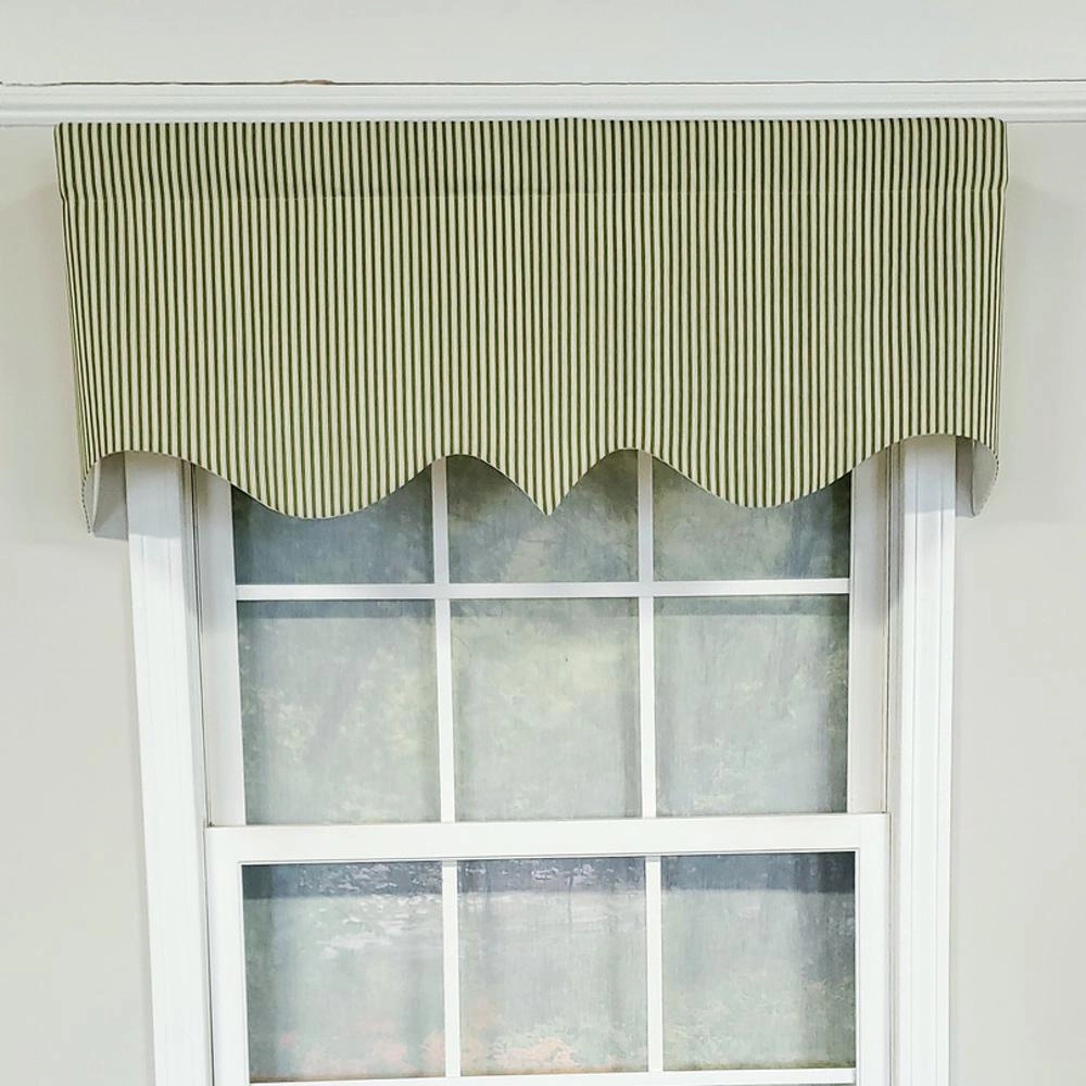 RLF Home Luxurious Modern Design Classic MG-Ticking Stripe Regal Style Window Valance 50" x 17" Pine