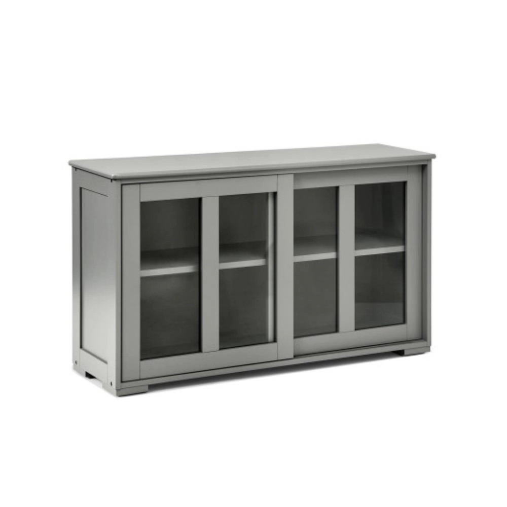 Hivvago Kitchen Storage Cabinet With Glass Sliding Door