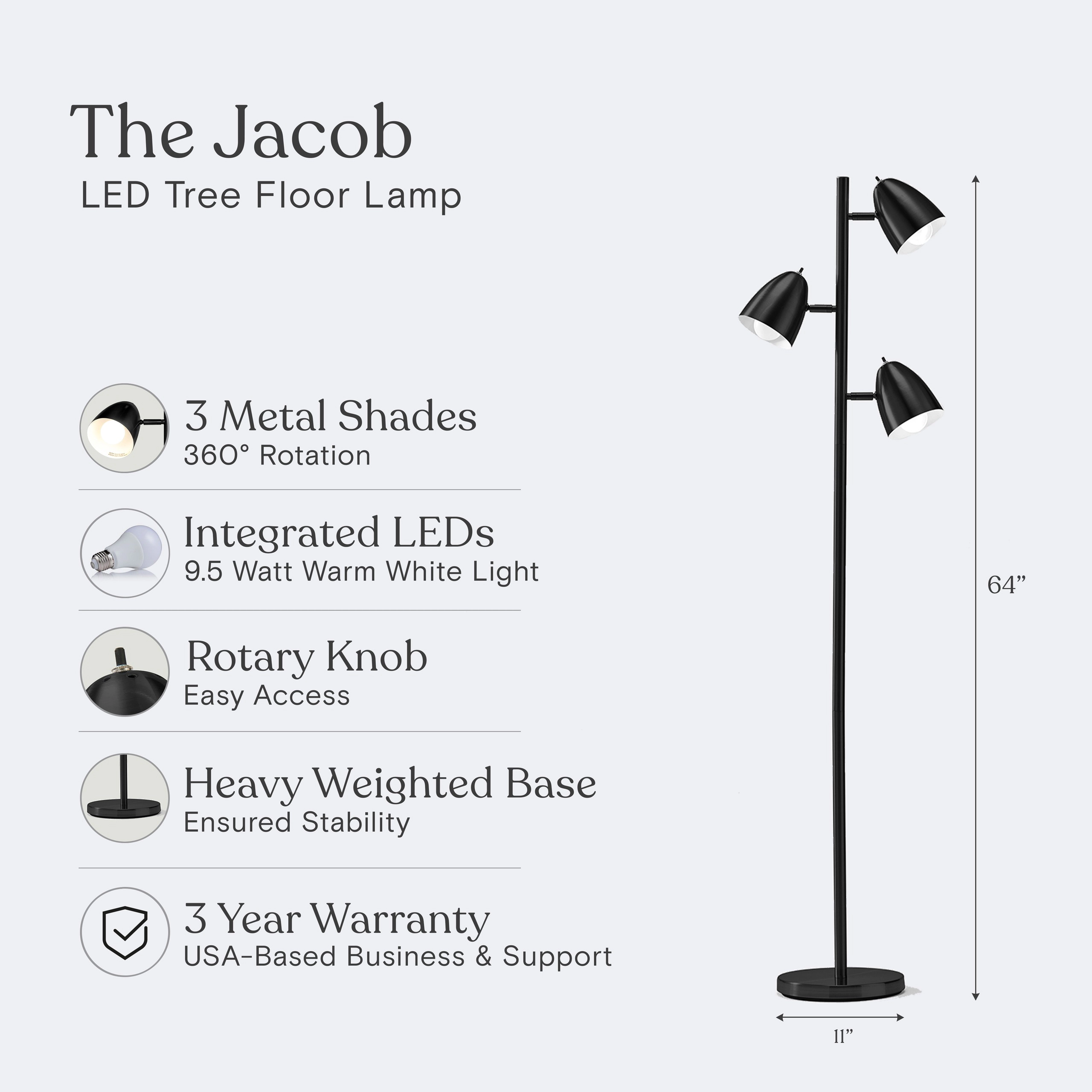 Brightech Jacob Tree Adjustable Floor Lamp
