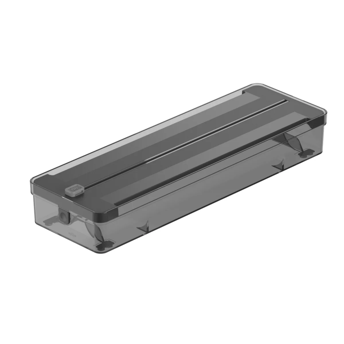 OU Aluminum Foil & Wrap Organizer w/ Cutter for 12" Roll, Kitchen Organizer, Plastic Dispenser