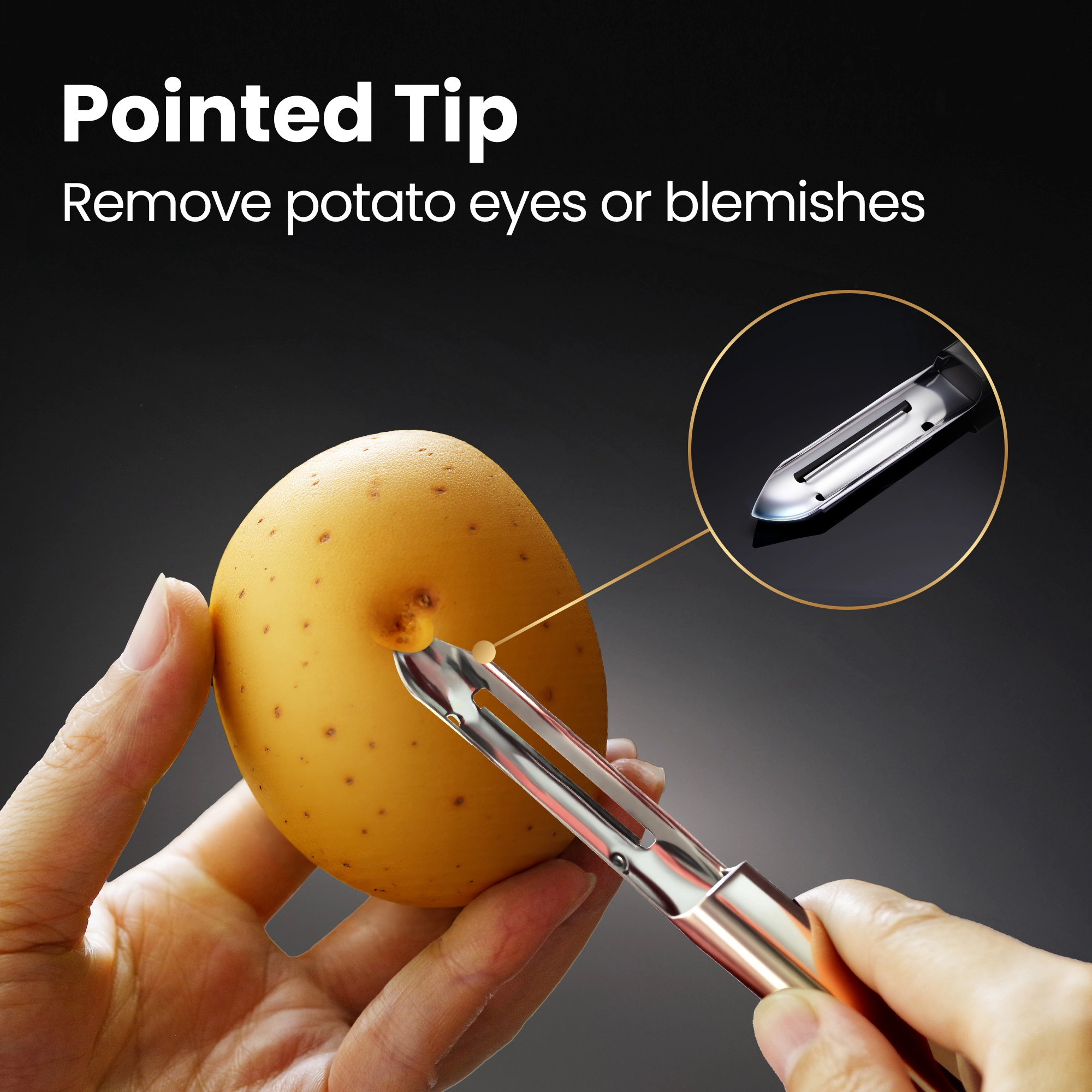 Gourmet Easy Vegetable Peeler, Orange Peeler, Stainless Steel Carrot Peeler