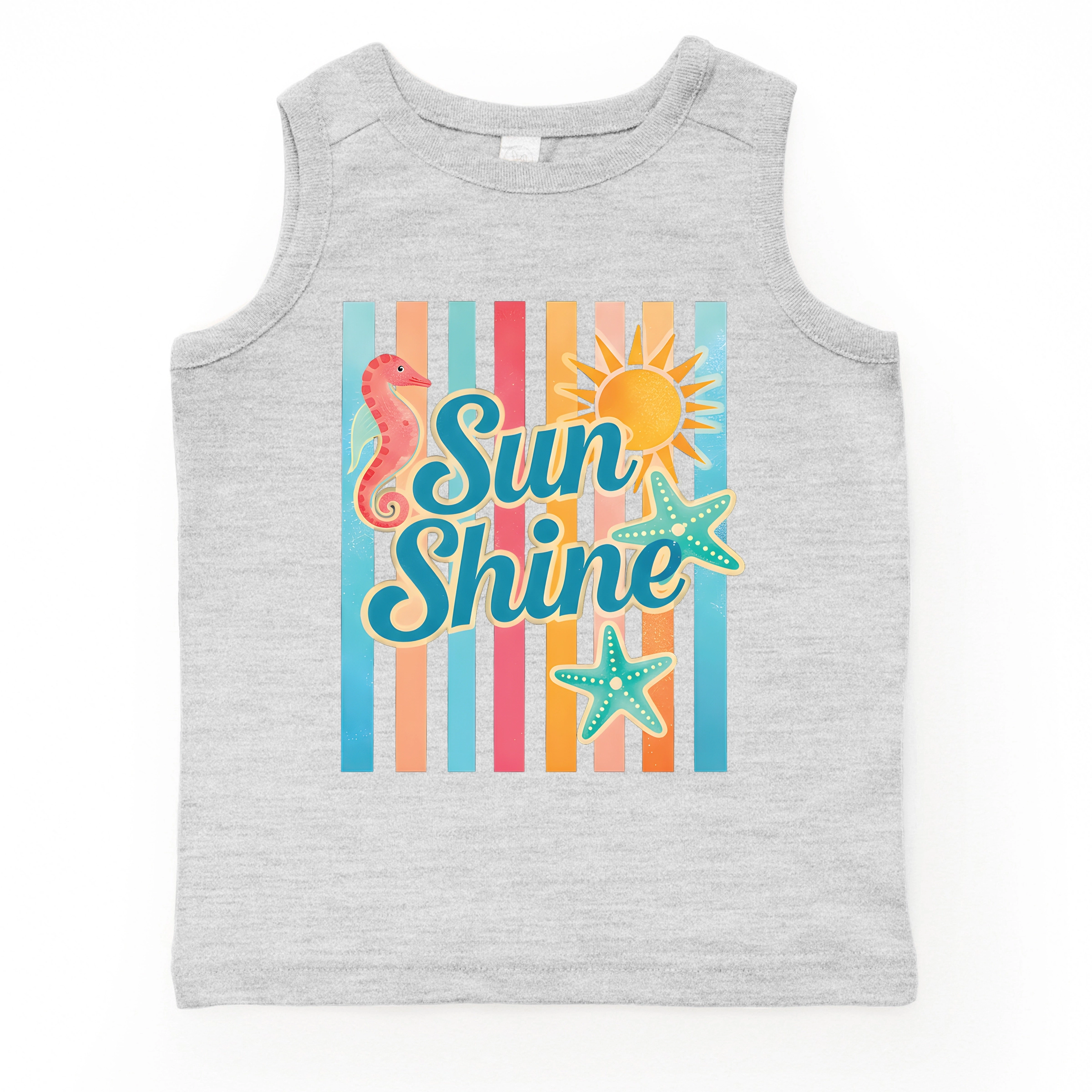 The Juniper Shop - Sunshine Seahorse Stripes Toddler Graphic Tank