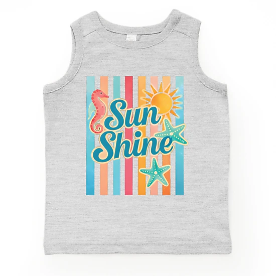 The Juniper Shop - Sunshine Seahorse Stripes - Toddler Graphic Tank
