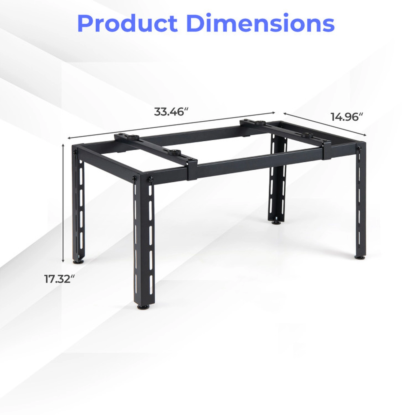 SUGIFT Black 400-lb Capacity Height Adjustable Outdoor Mini Split Condenser Stand and Ground Mount Base