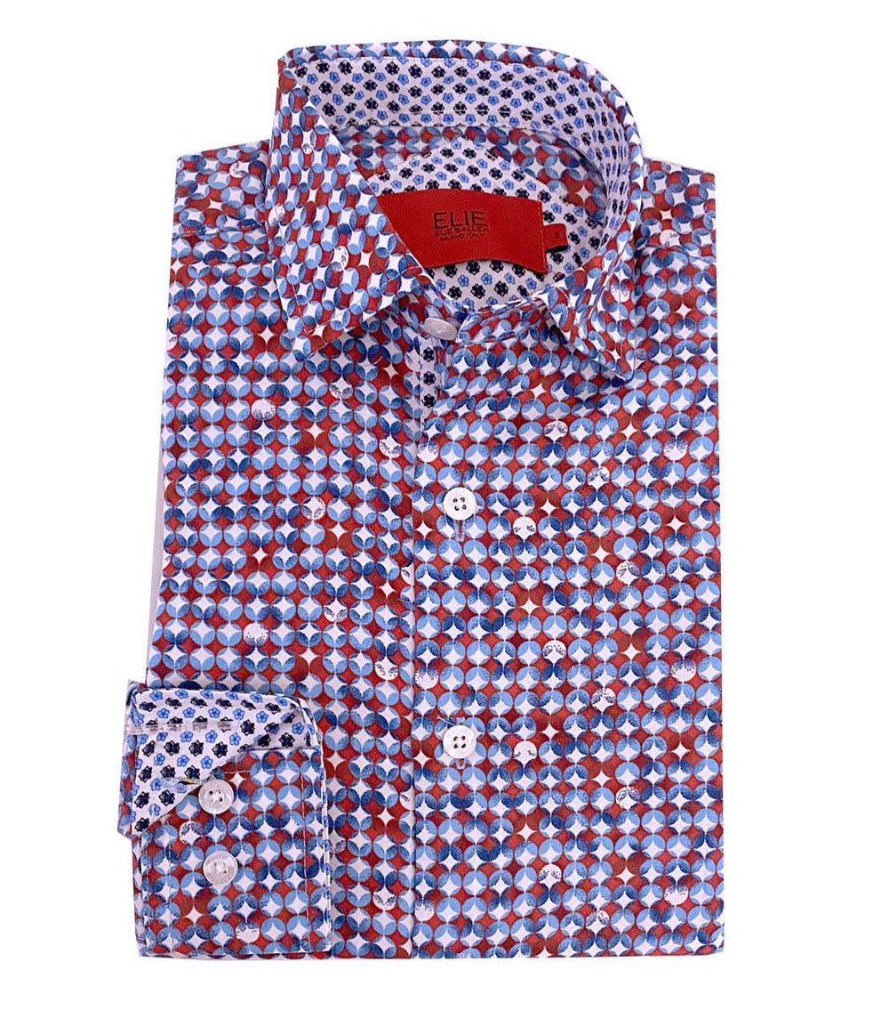 Elie Balleh Boys Slim Fit Printed Short Sleeve Shirt