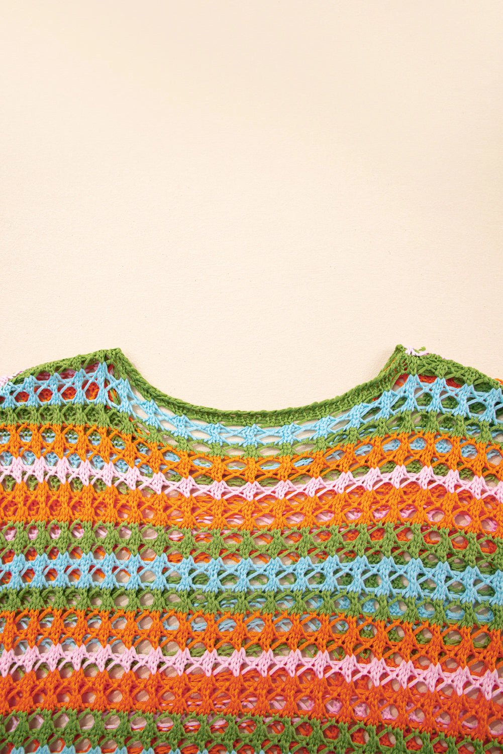 Threaded Pear Women's Cora Stripe Open Knit Sweater