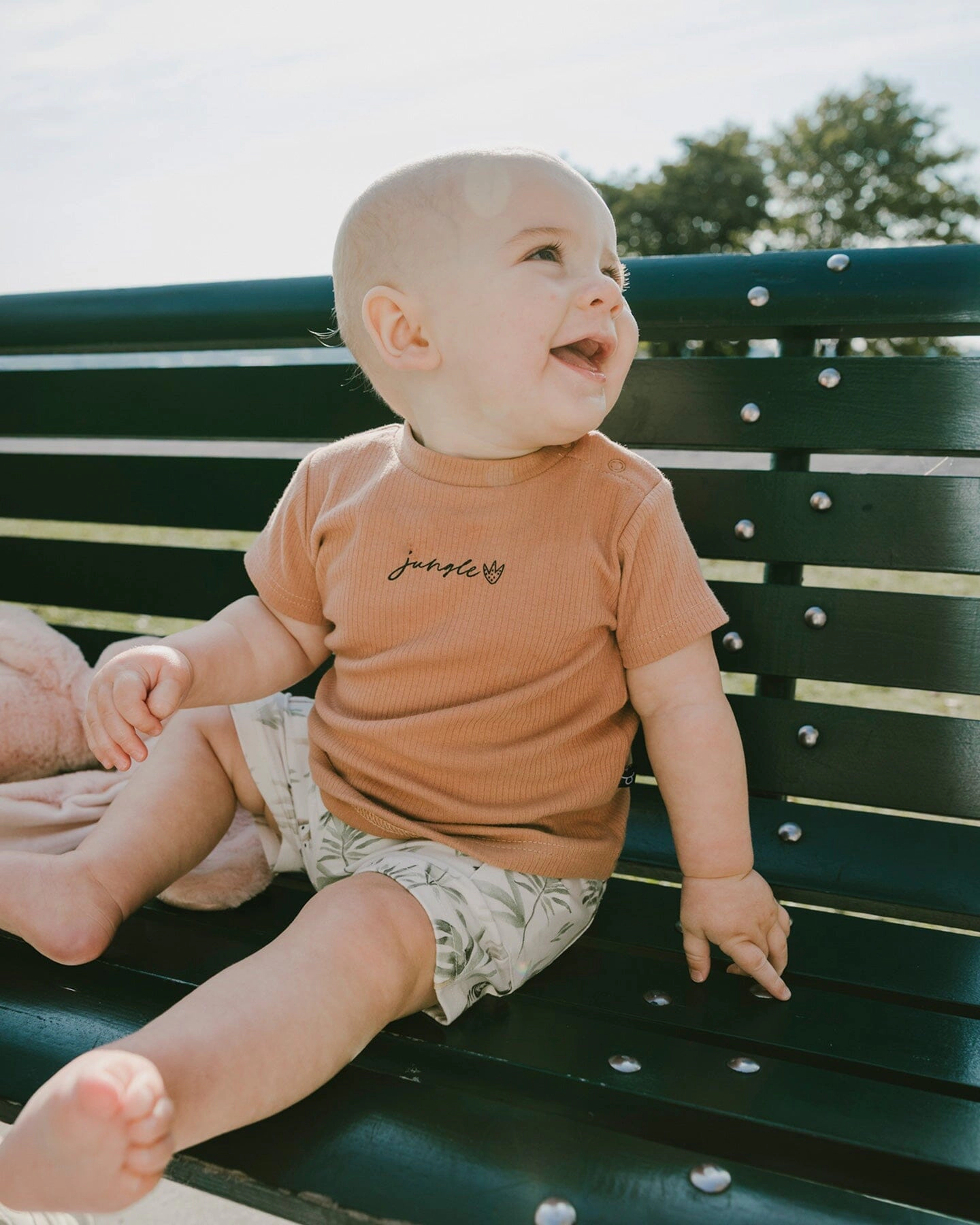 Deux par Boys Cotton Rib Jersey T-Shirt and Organic Short Set Caramel Zebra Print