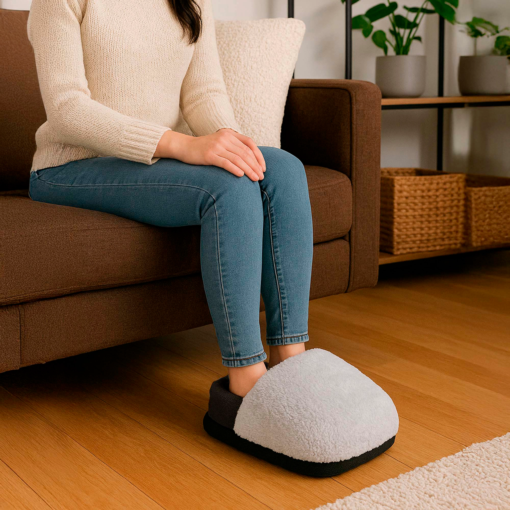 Pursonic Unisex Heated Foot Warmer & Massage Therapy Device – Ultra Plush Warming Foot Massager for Relaxation & Comfort