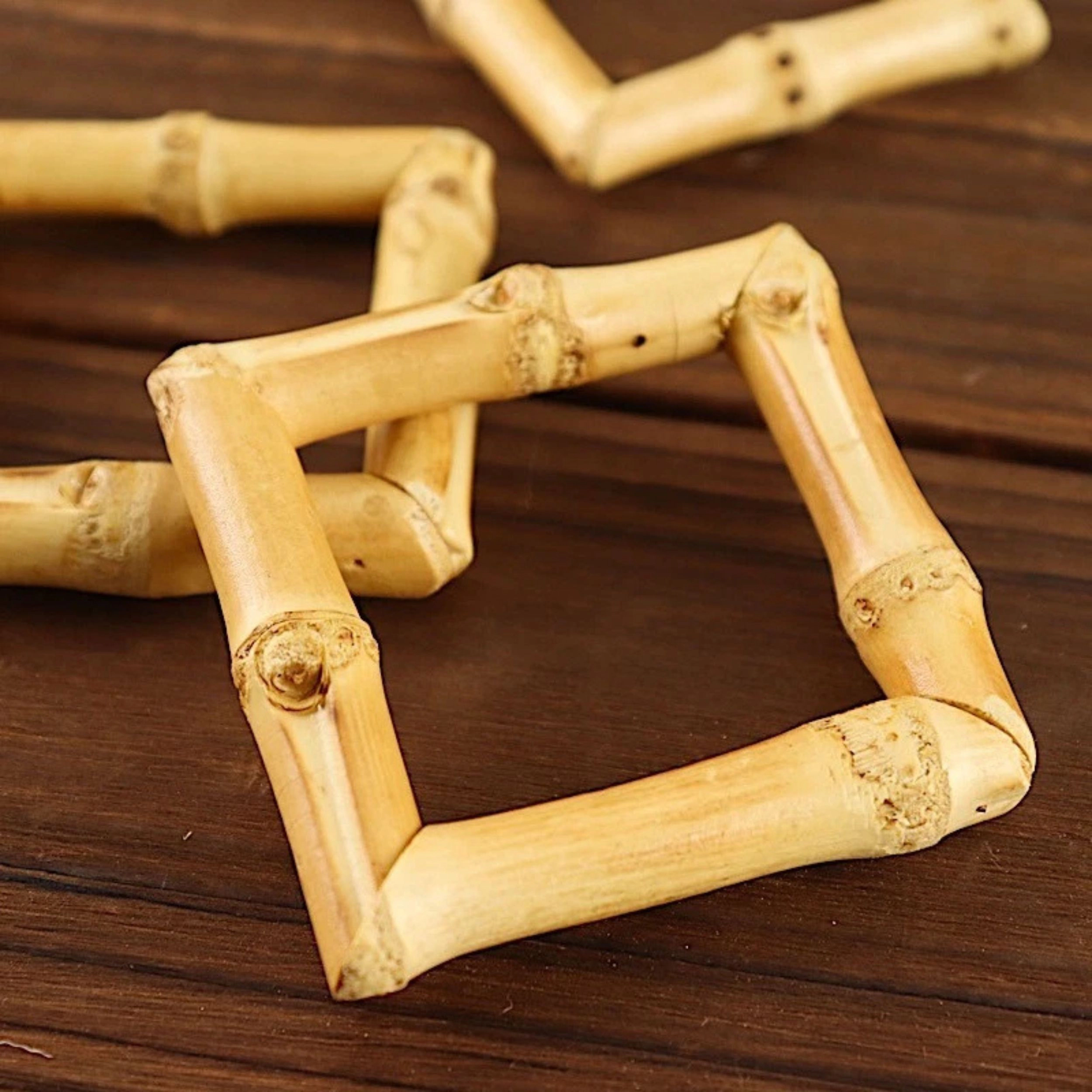 Home Collection 2.25-Inch Square Bamboo Wood Napkin Rings- Set of 4