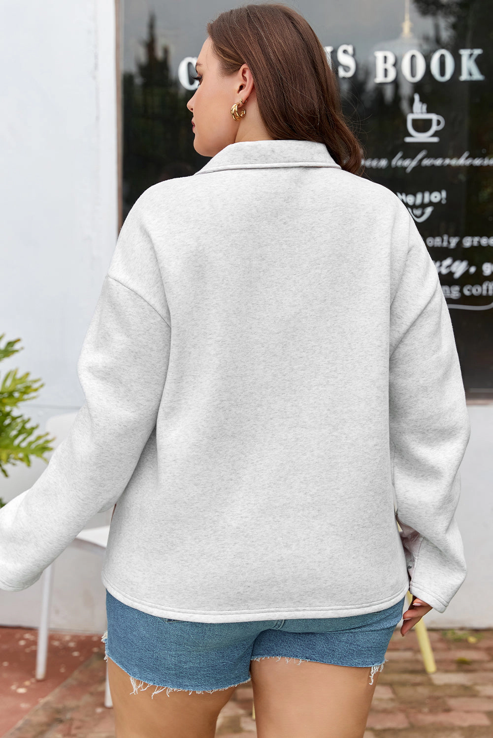Threaded Pear Women's Olivia Patchwork Zipped Collar Pullover