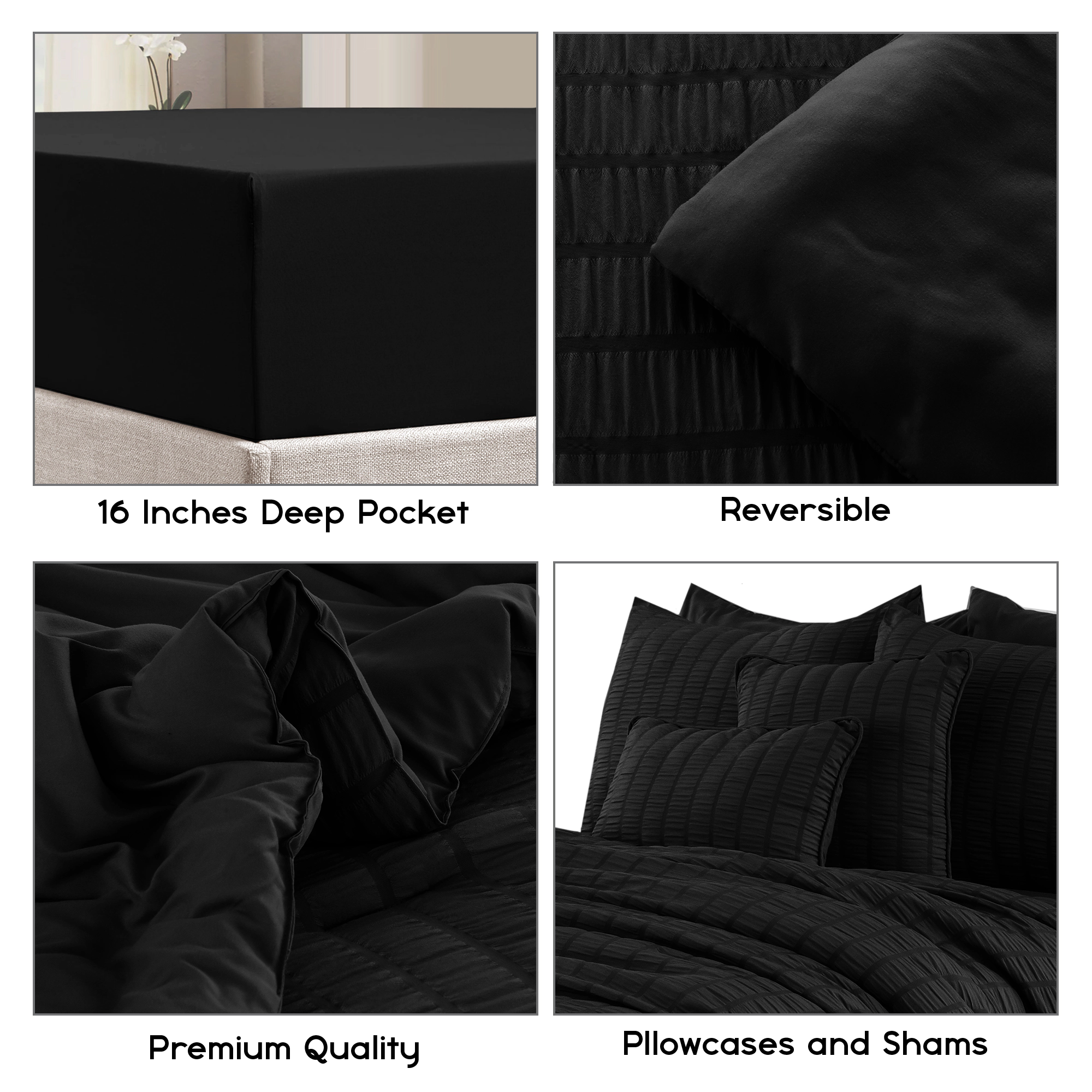 Lux Decor Collection Seersucker Bed A Bag Comforter Set All Season Down Alternative Bedding With Sheets