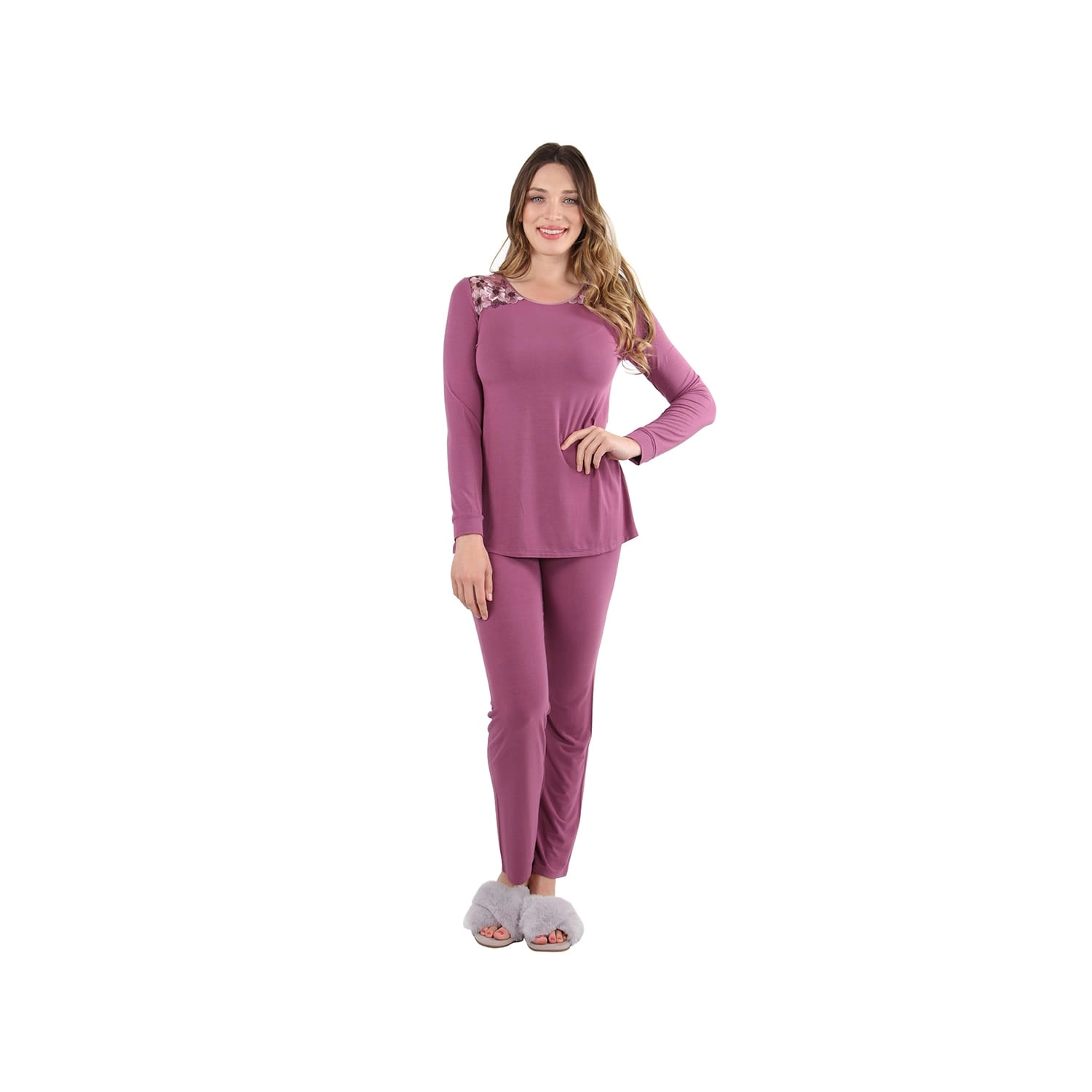 Women's Enchanted Romance Floral Embroidered Pajama Set