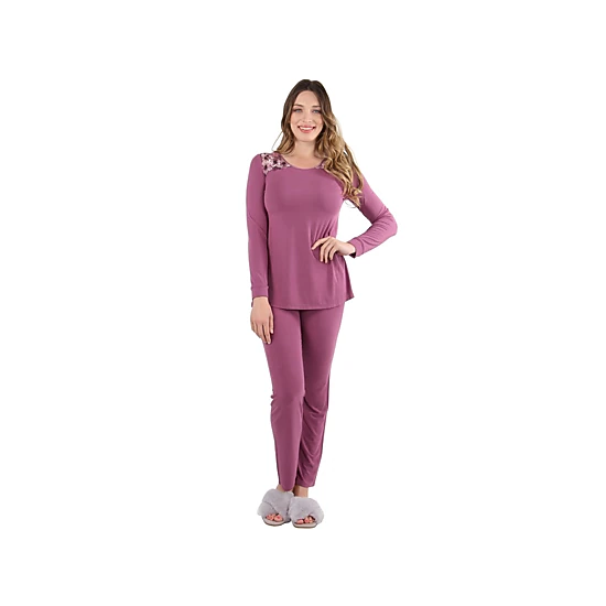 MeMoi Women's Enchanted Romance Floral Embroidered Pajama Set