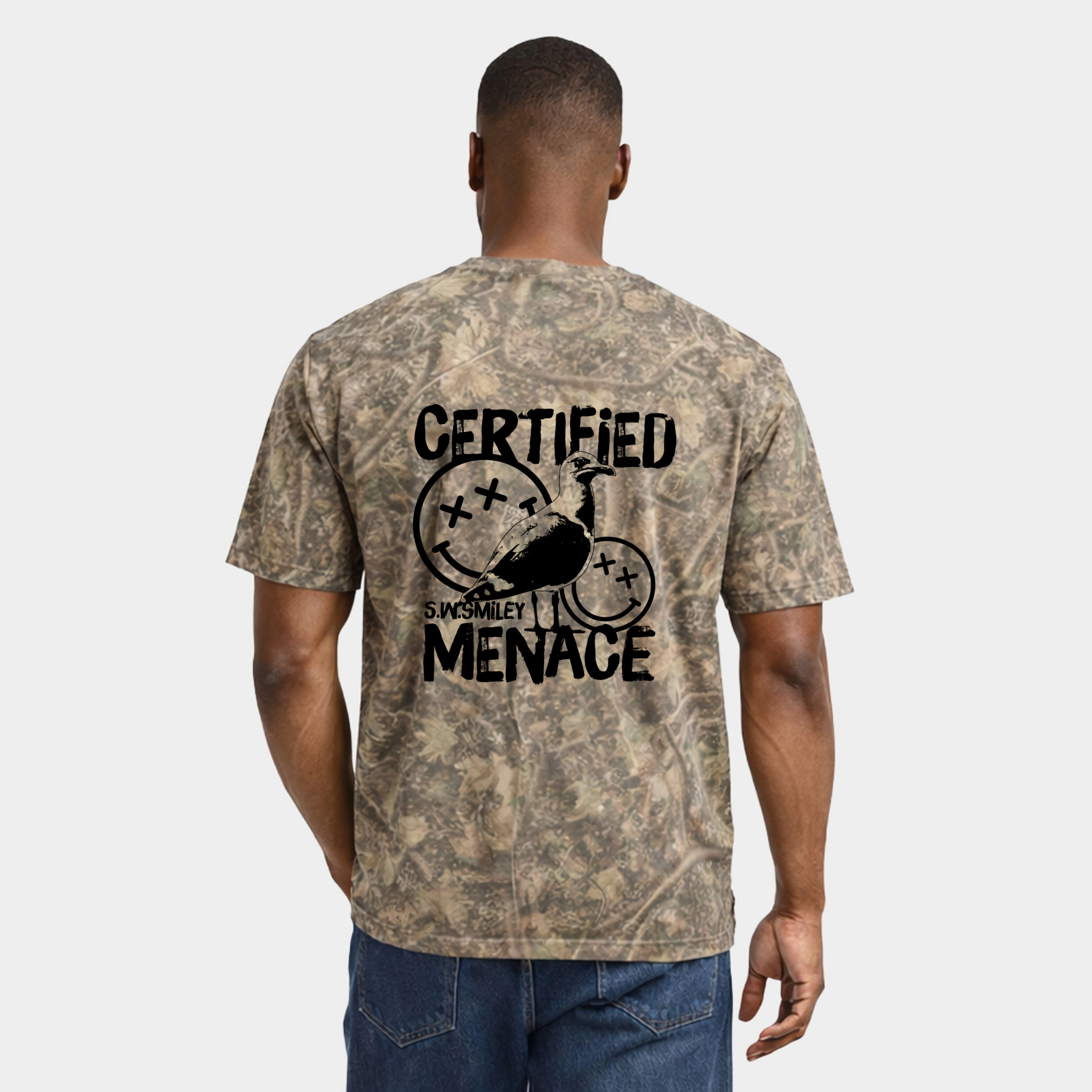 Simply Sage Market - Men's Heavyweight Camo Tee S.W.Smiley Certified Menace