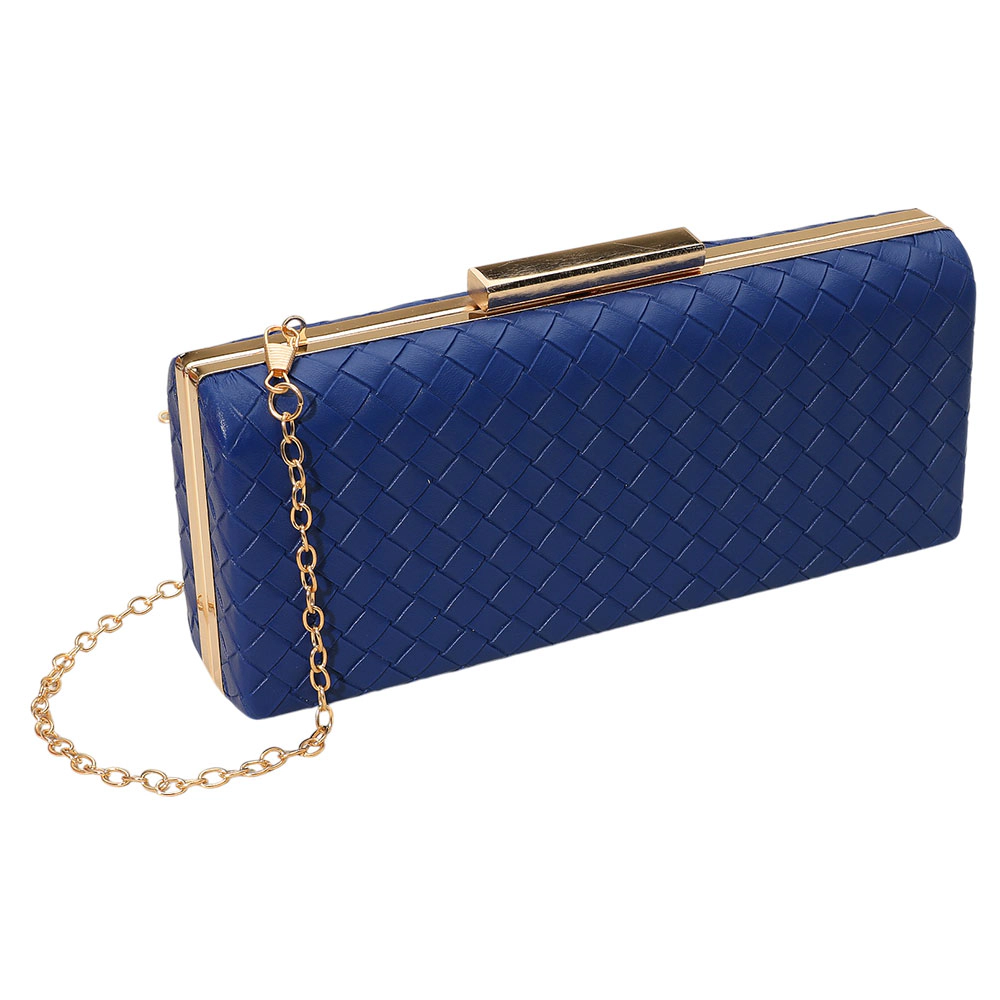 Fashnzfab Faux Leather Basket Weave Clutch Evening Bag / Crossbody Bag