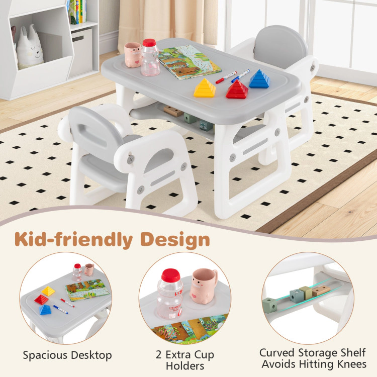 Hivvago Kids Table And Chair Set With Building Blocks