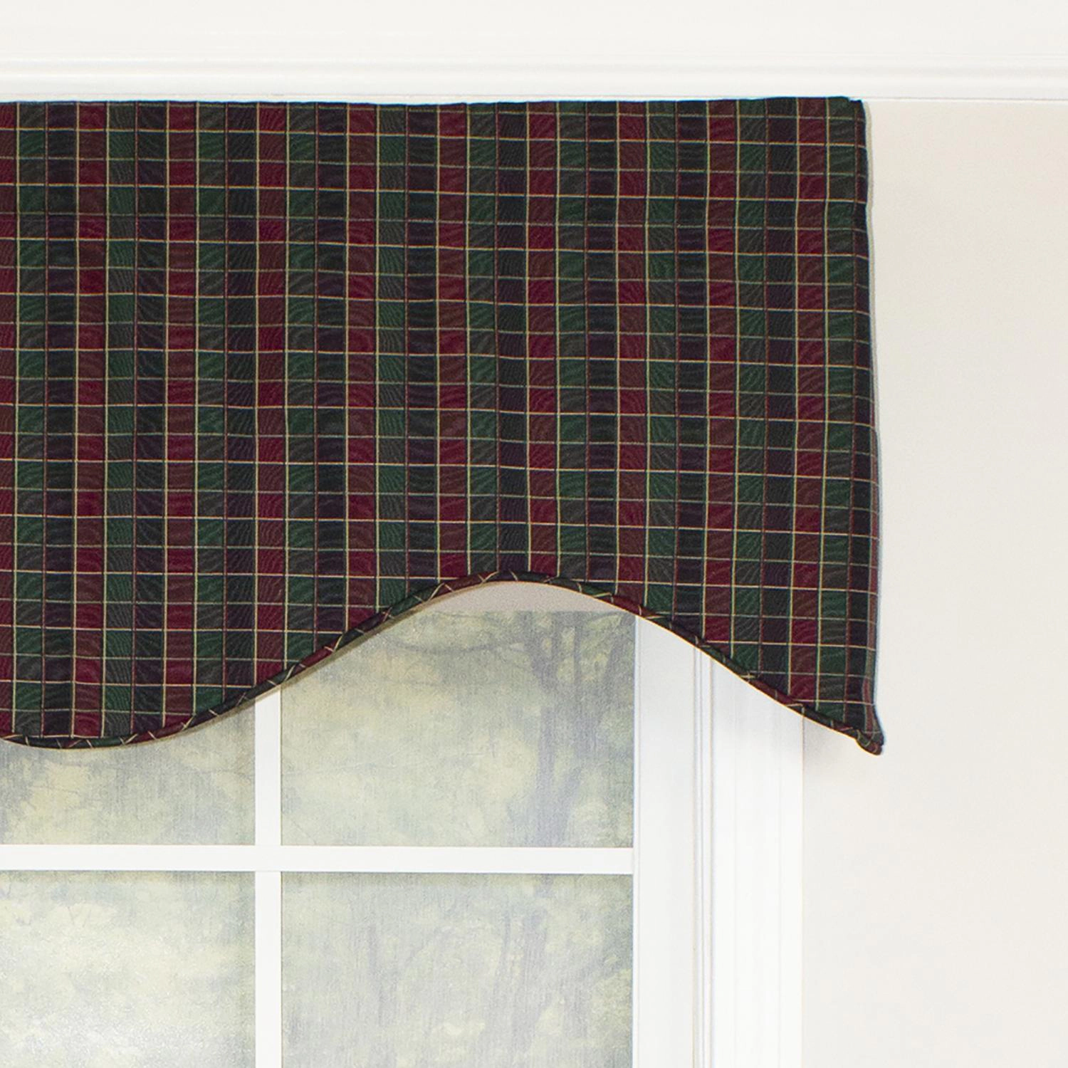 RLF Home Tammy Corded Cornice 100% Cotton with Fully Lined 3" Rod Pocket Valnance for Windows 50" x 17" Grape